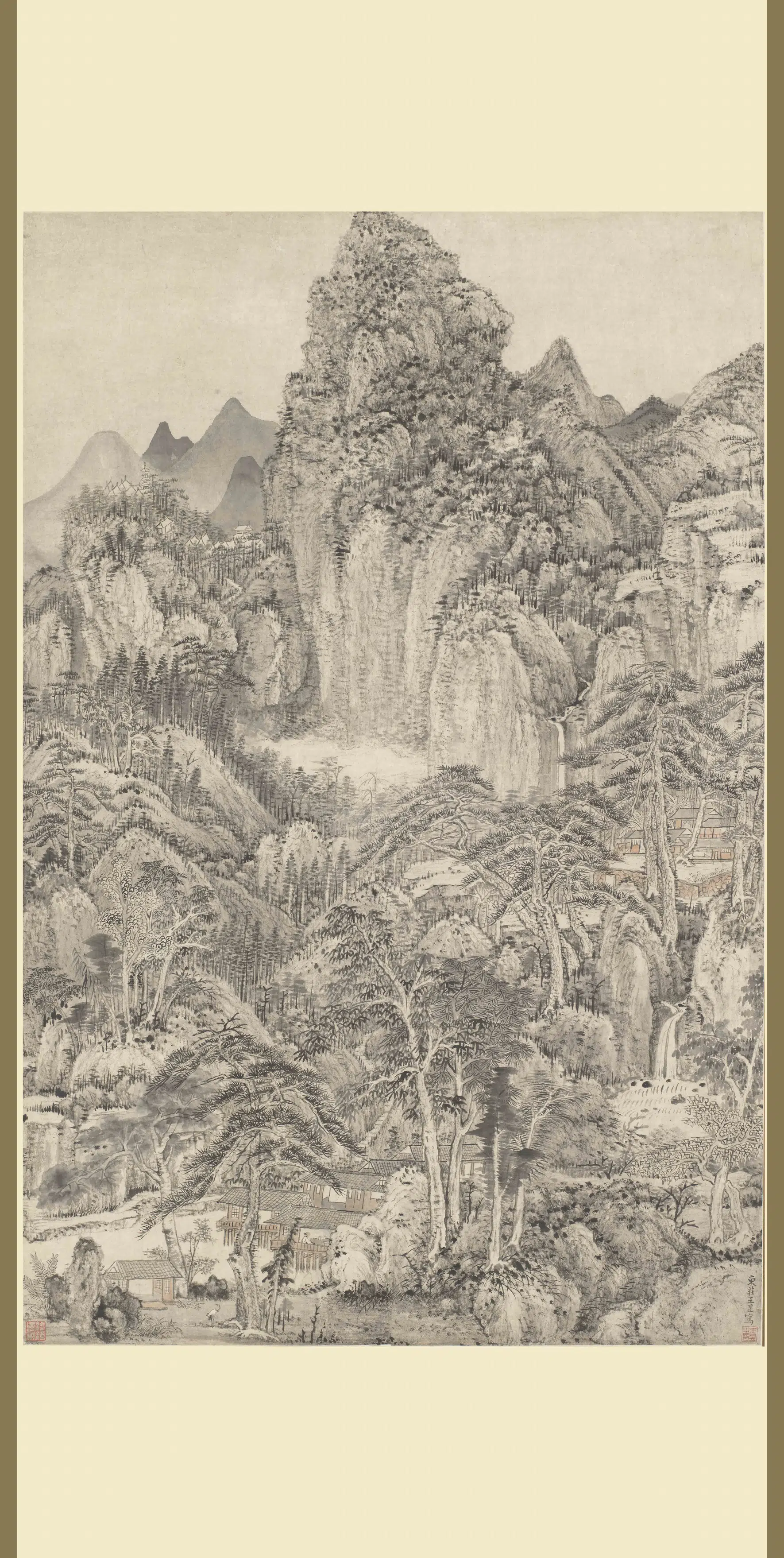 清代【王昱】《山水图轴》