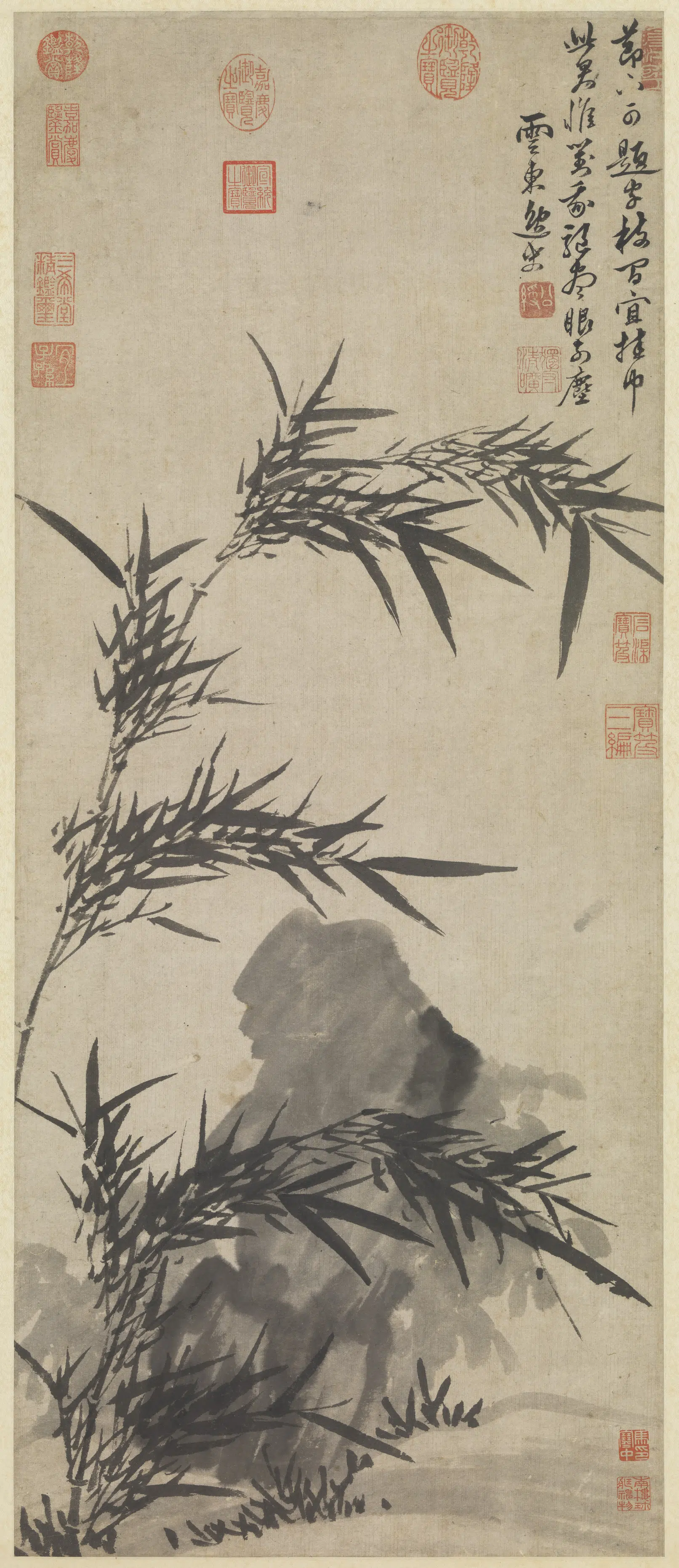 明朝【姚绶】《画竹图轴》