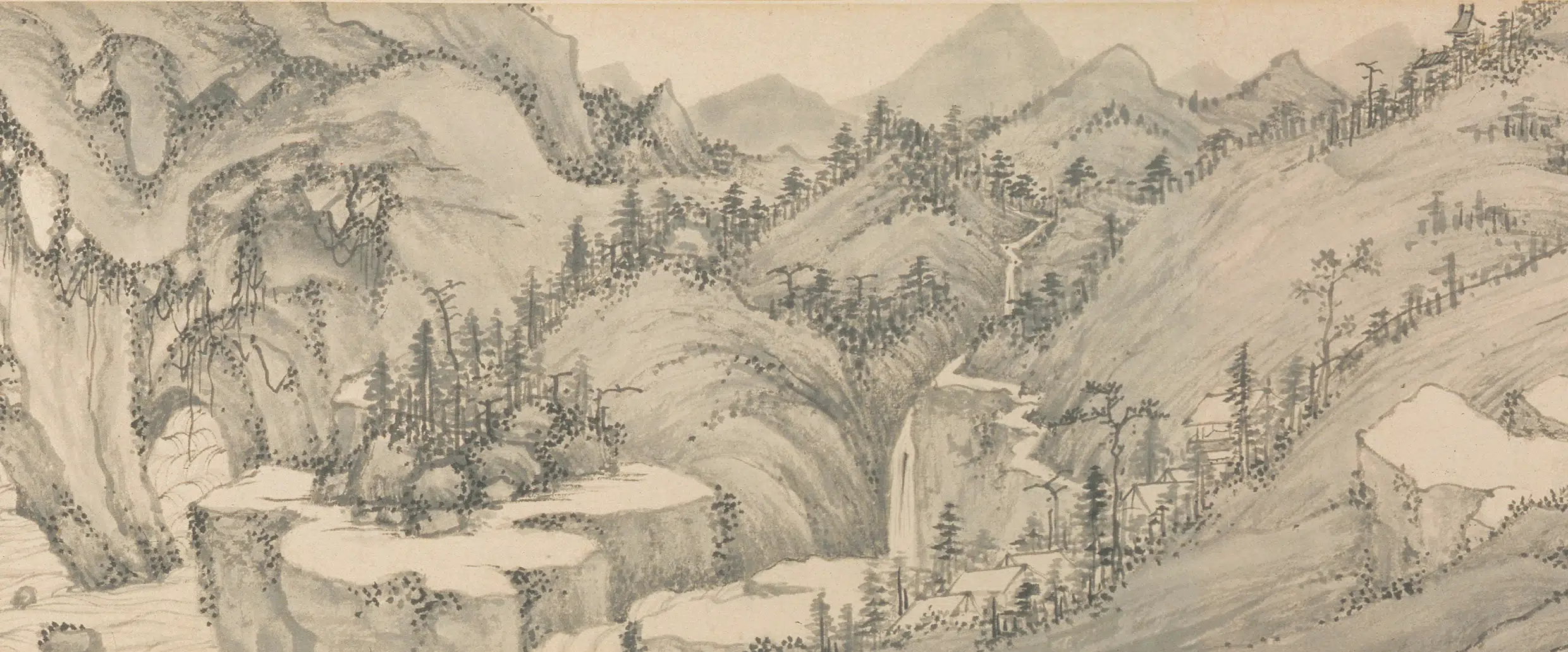 明朝【钱穀(谷)】《溪山深秀图卷》 第4张 明朝【钱穀(谷)】《溪山深秀图卷》 第4张