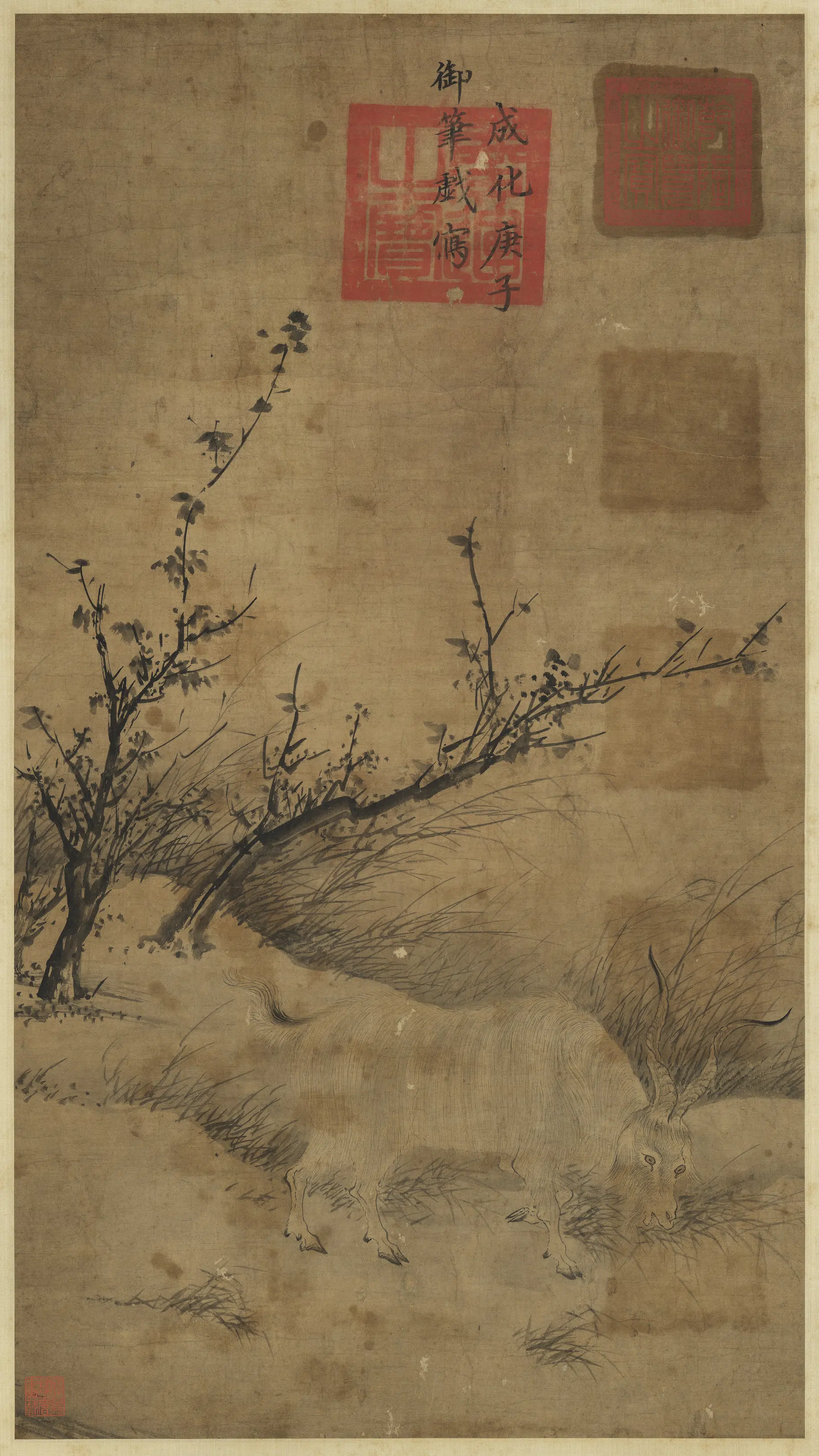明朝【明宪宗朱见深】《冬至一阳图轴》