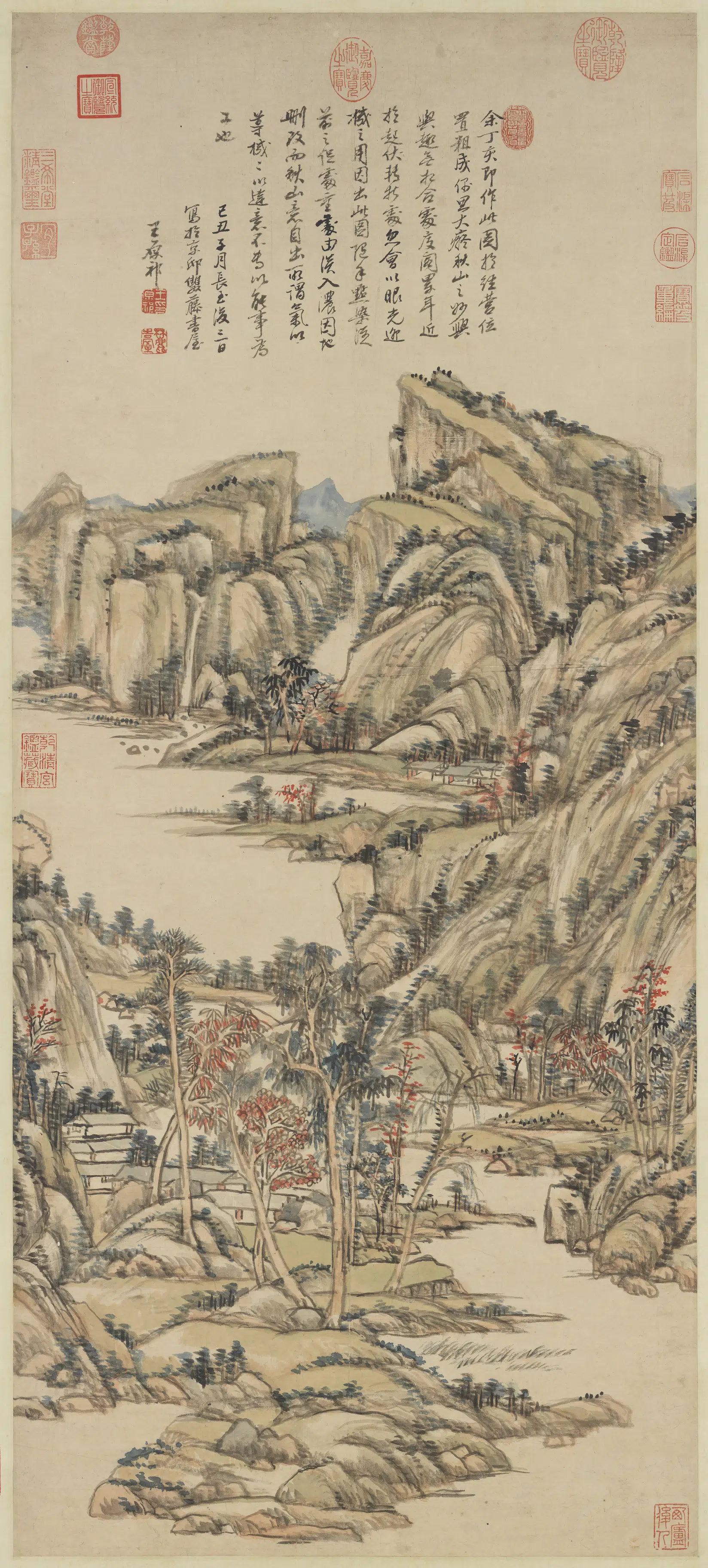 清代【王原祁】《秋山图轴-1》
