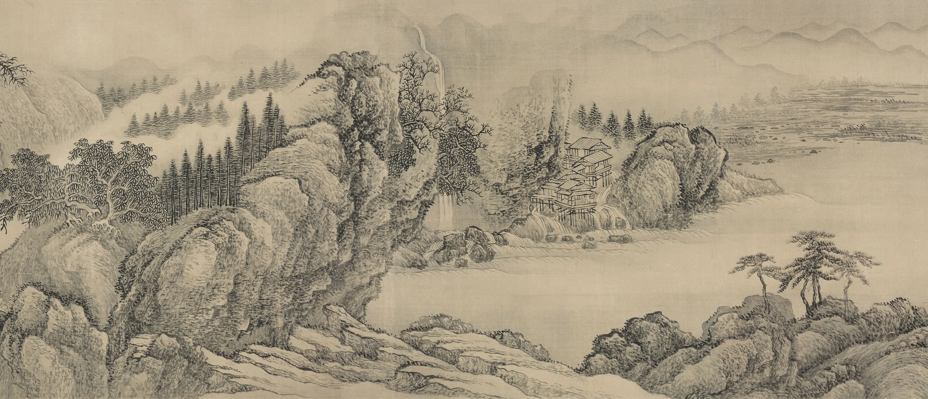 清代【王翚】《仿范宽溪山行旅图卷》 第8张 清代【王翚】《仿范宽溪山行旅图卷》 第8张