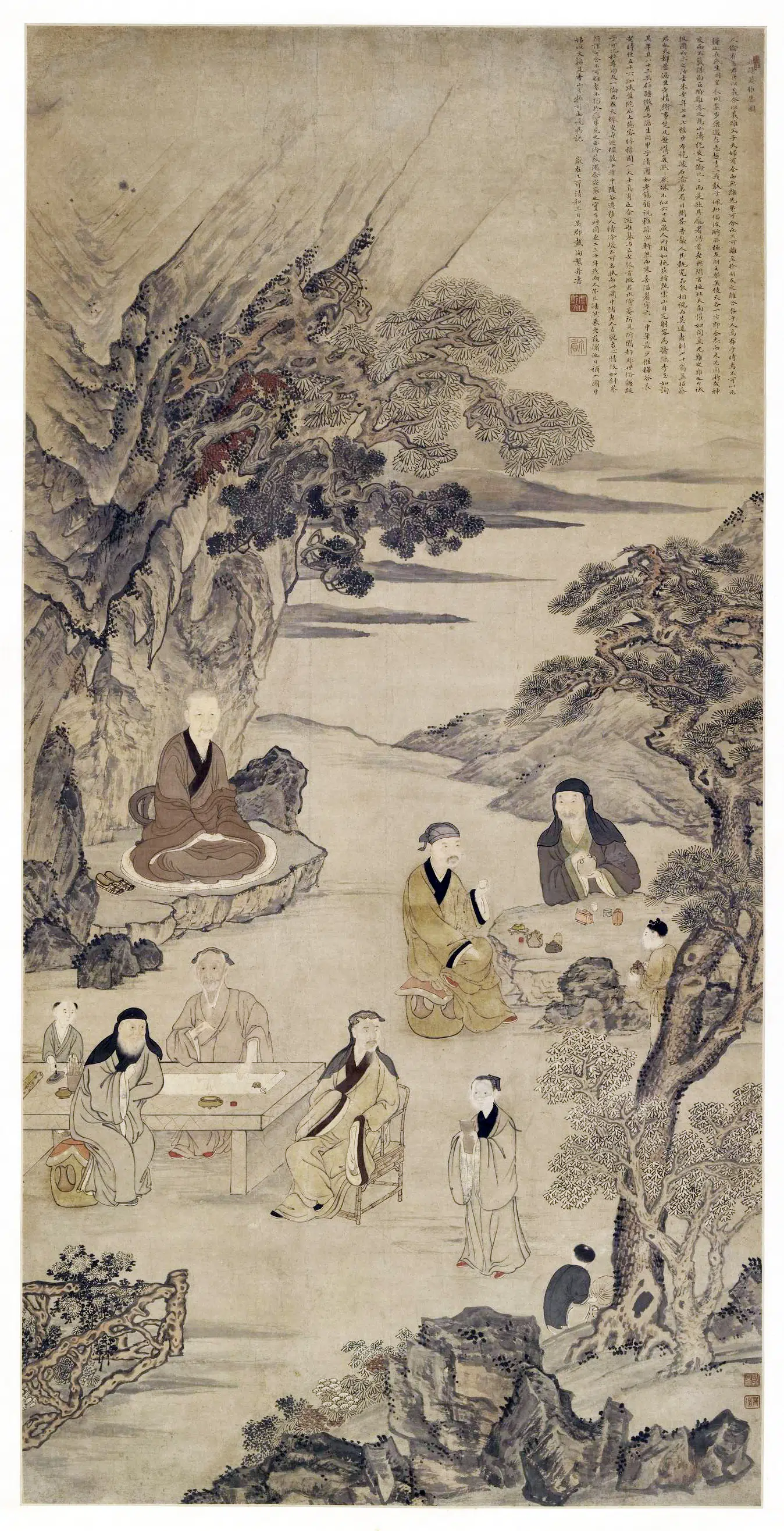 清代【戴苍】《水绘园雅集图轴》