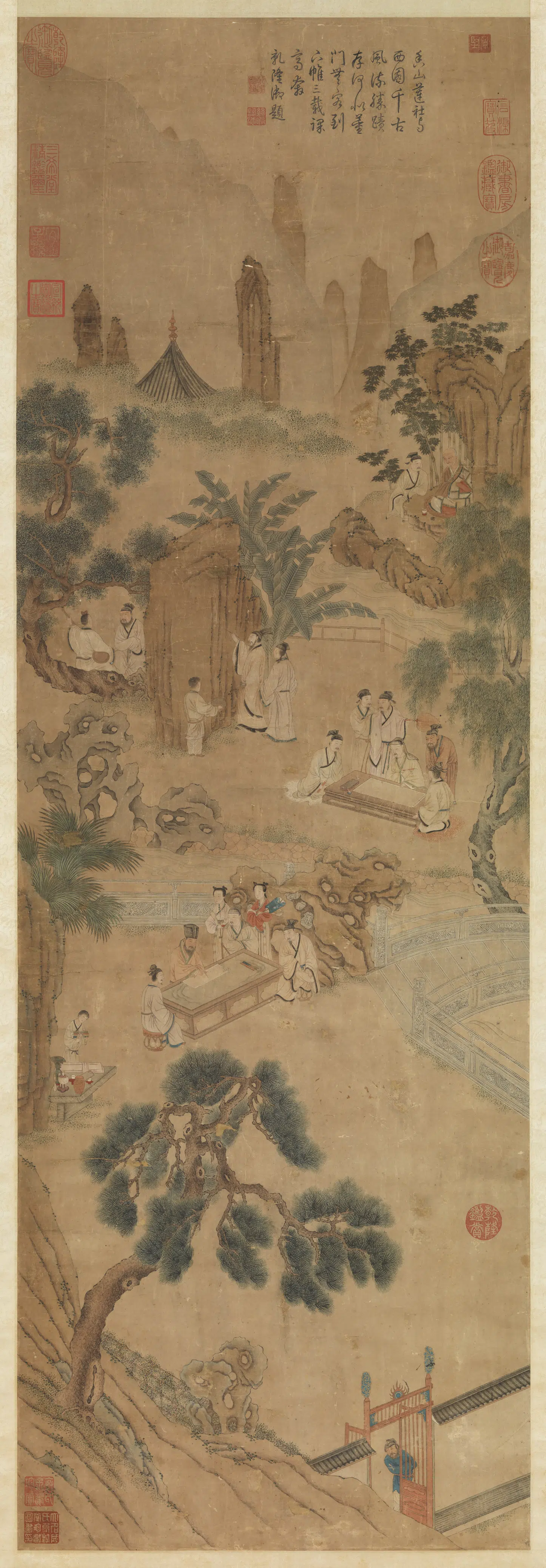 明朝【程仲坚】《西园雅集图轴》
