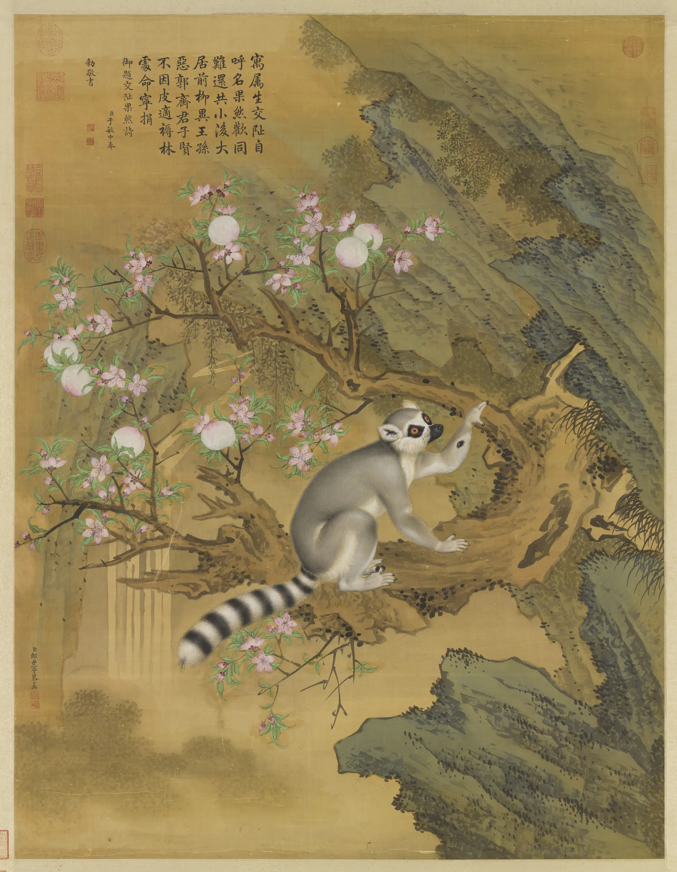 清代【郎世宁】《画交址果然图轴》