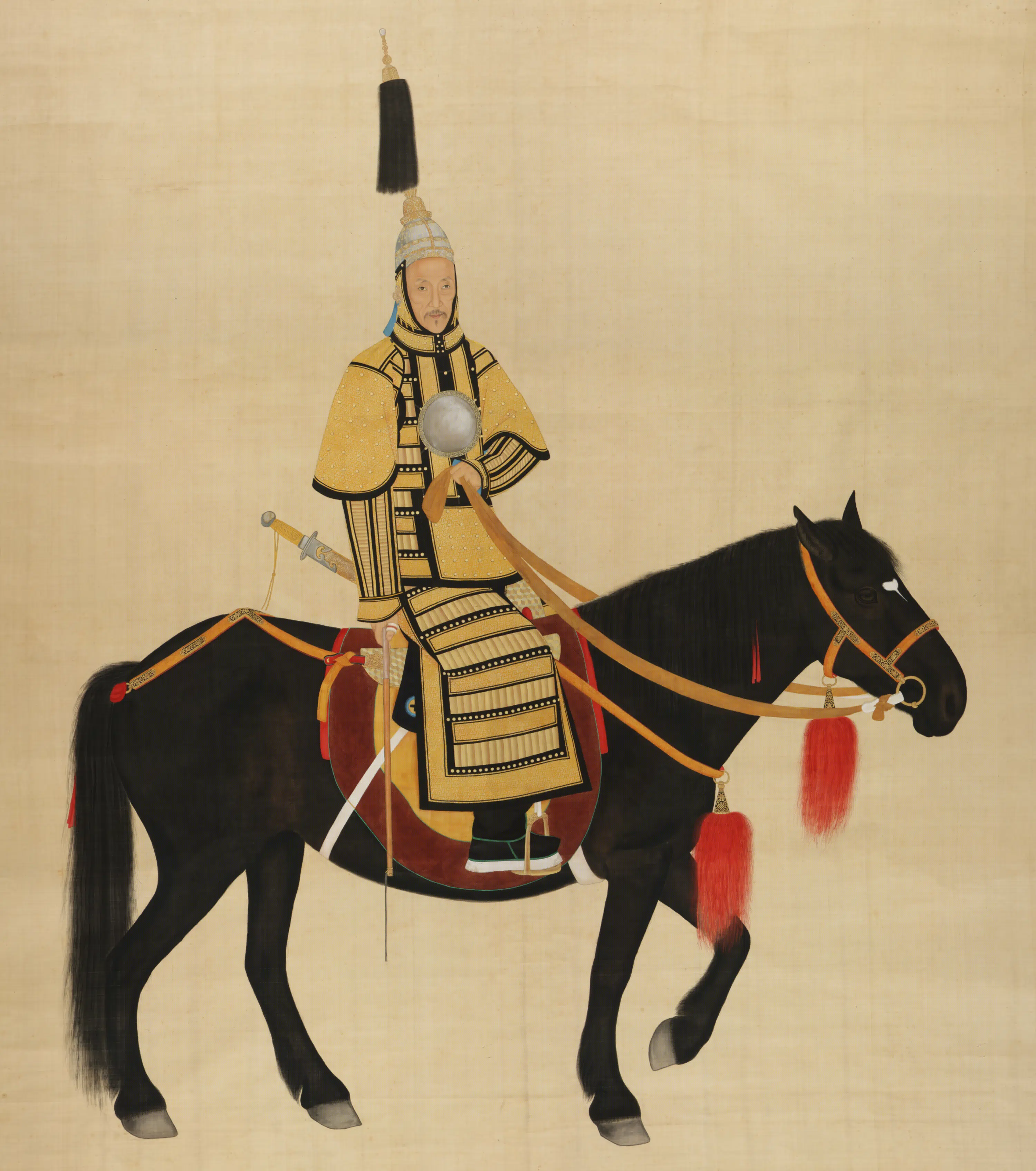 清代【爱新觉罗·旻（绵）宁-道光】《清人画旻宁耀德崇威图轴》