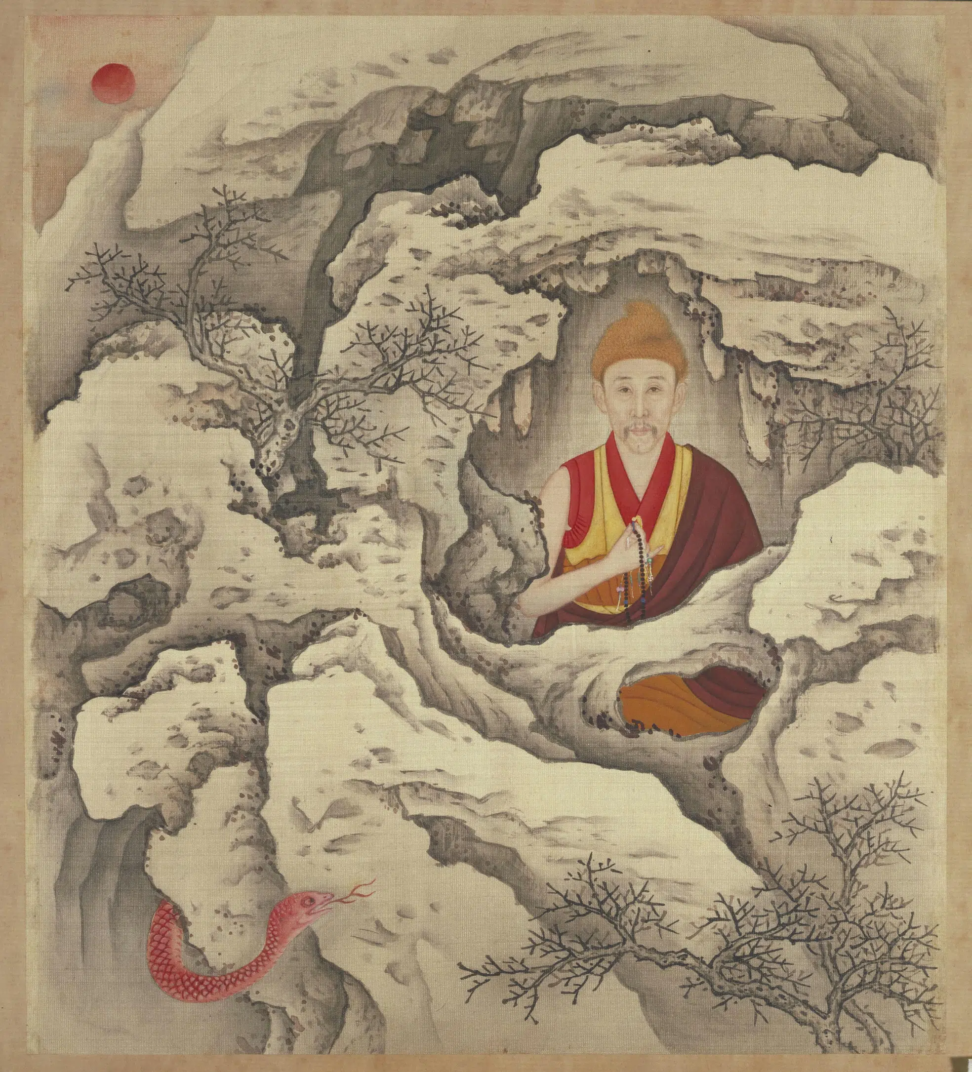 清代【爱新觉罗胤禛-清世宗雍正皇帝】《胤禛行乐图册·喇嘛装页》