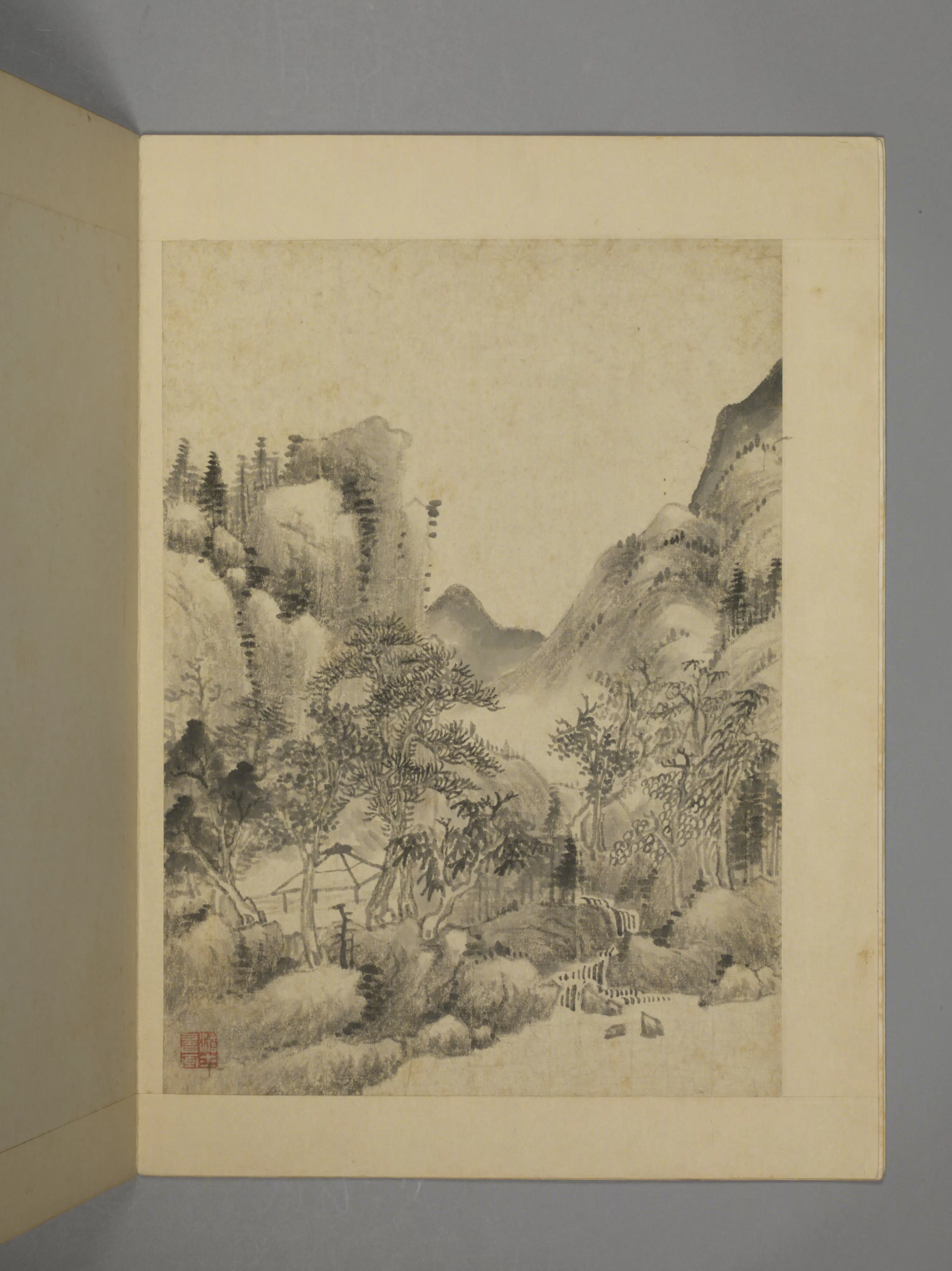 清代【赫奕】《仿元人山水册（8开）》 第3张