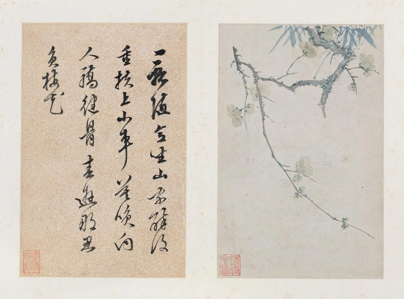 明朝【陈继儒】《梅竹水仙诗画册》