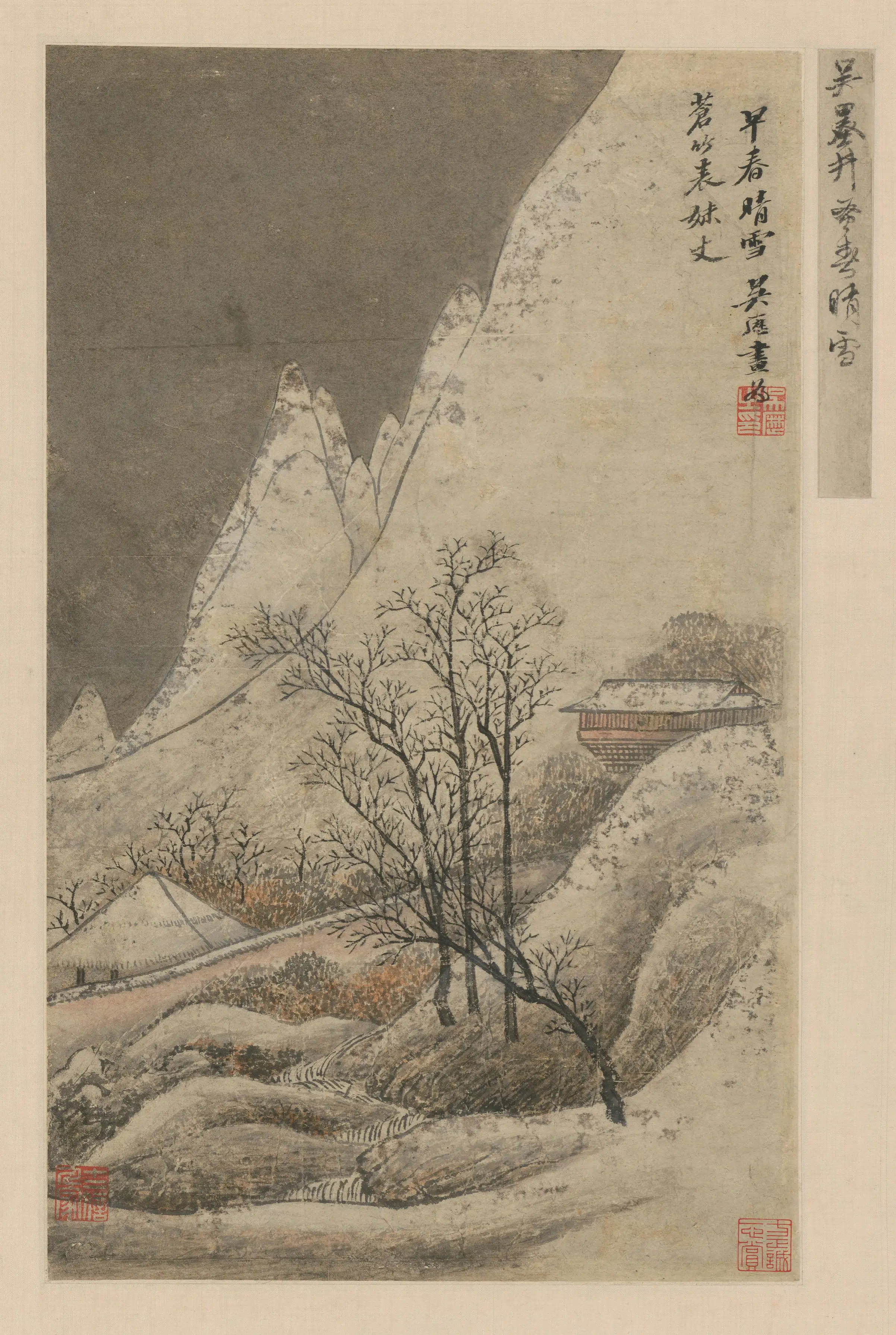 清代【吴历】《春早晴雪图轴》