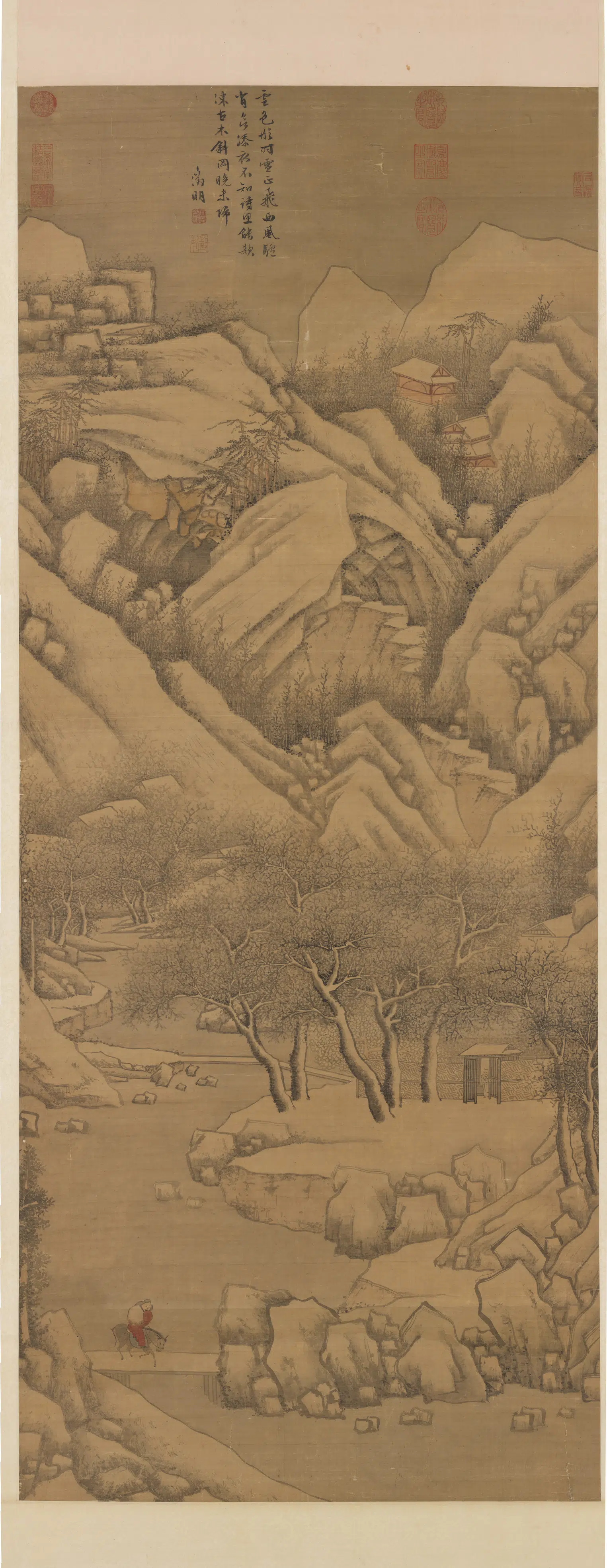 明朝【文征明徵明】《雪归图轴》