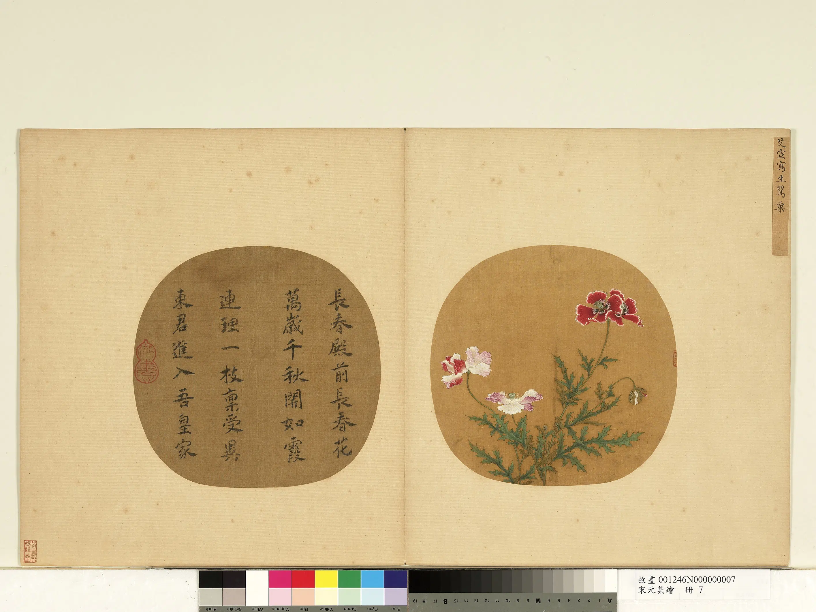 南宋【艾宣】《宋元集绘册-写生罂粟》