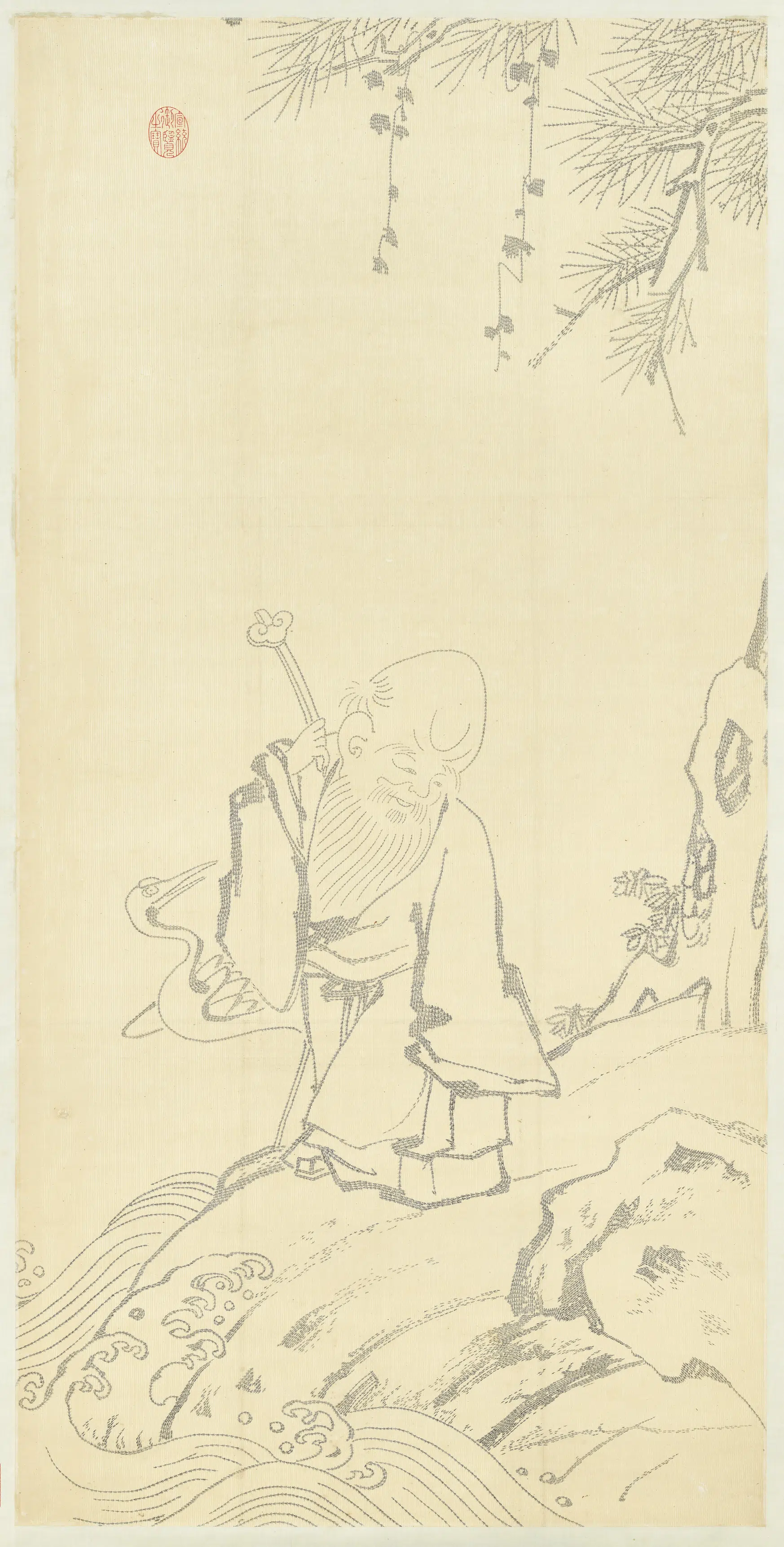 明朝【陈仁秩】《仁寿图轴》