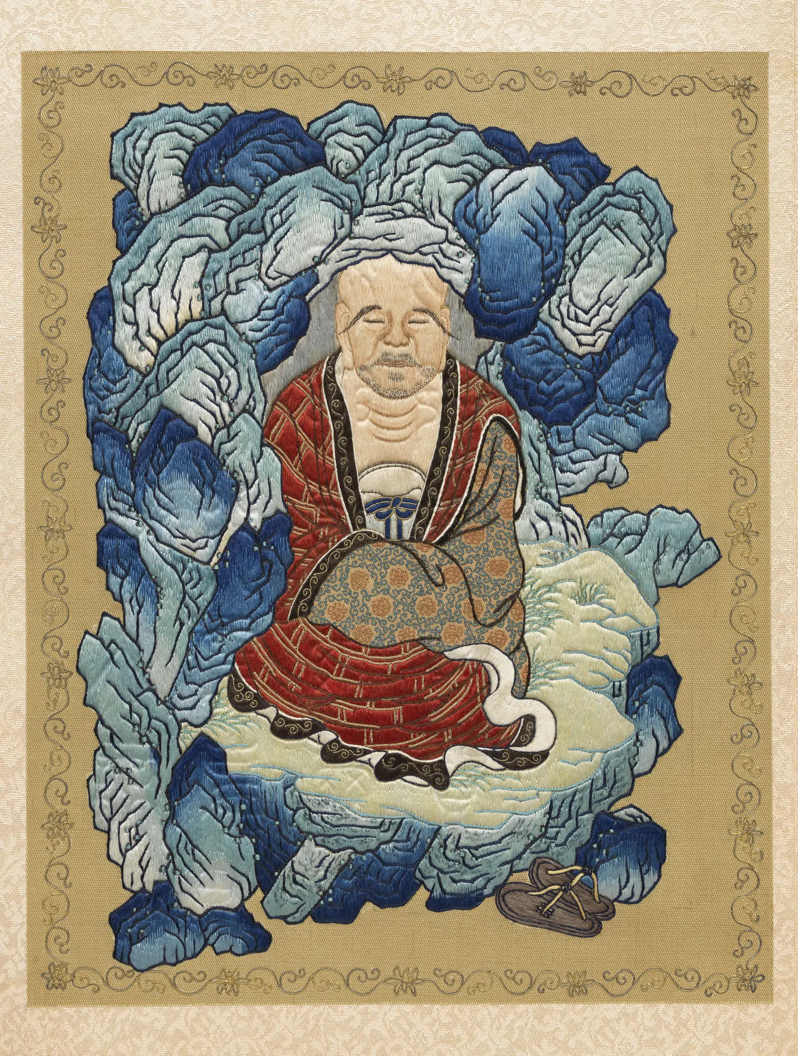 清代【毕沅】《绣毕沅书御制十六罗汉赞册-拔纳拔西尊者》 第2张 清代【毕沅】《绣毕沅书御制十六罗汉赞册-拔纳拔西尊者》 第2张