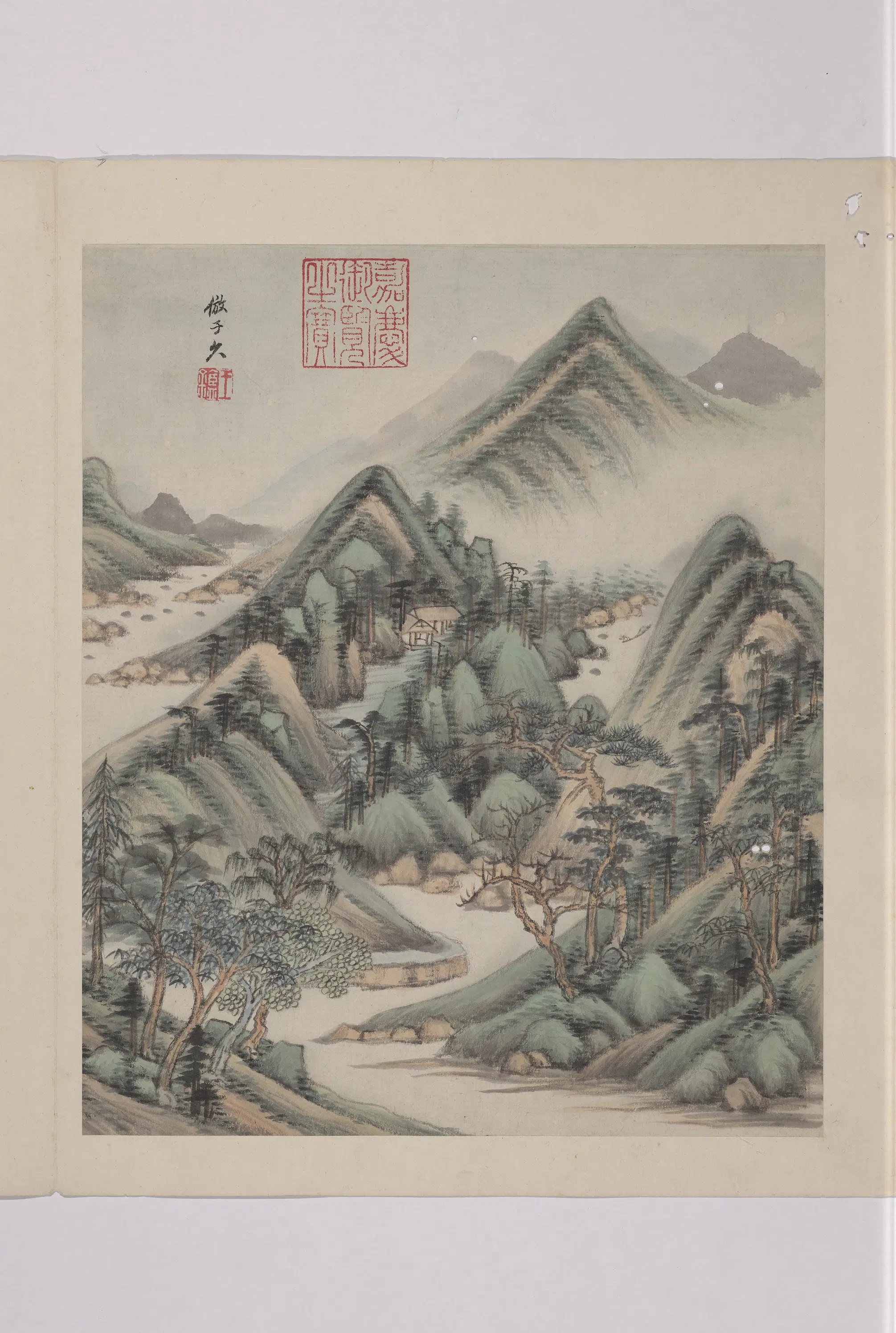 清代【王鉴】《仿古山水册-仿黄公望山水》
