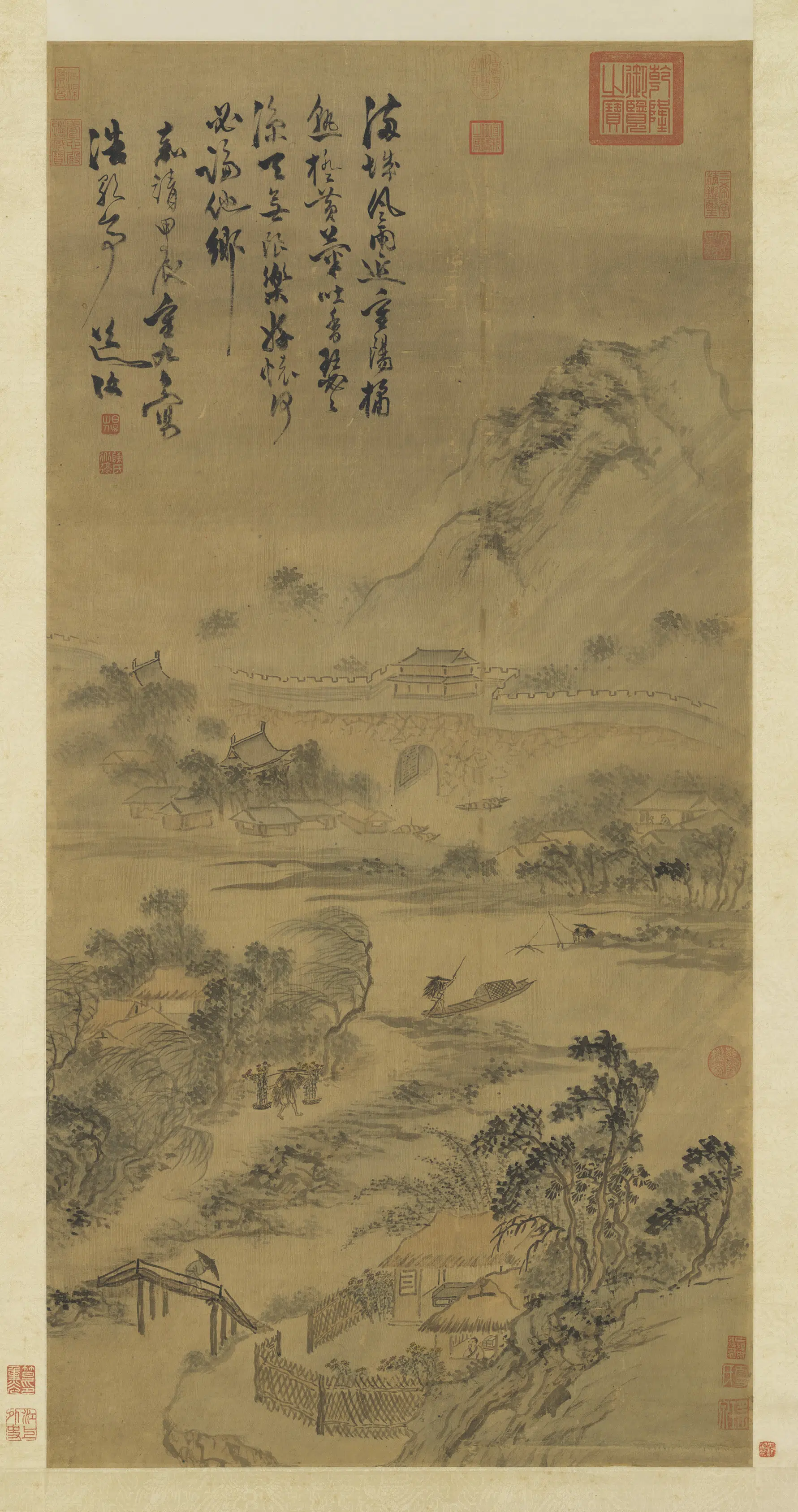 明朝【陈淳（道复）】《重阳风雨图》