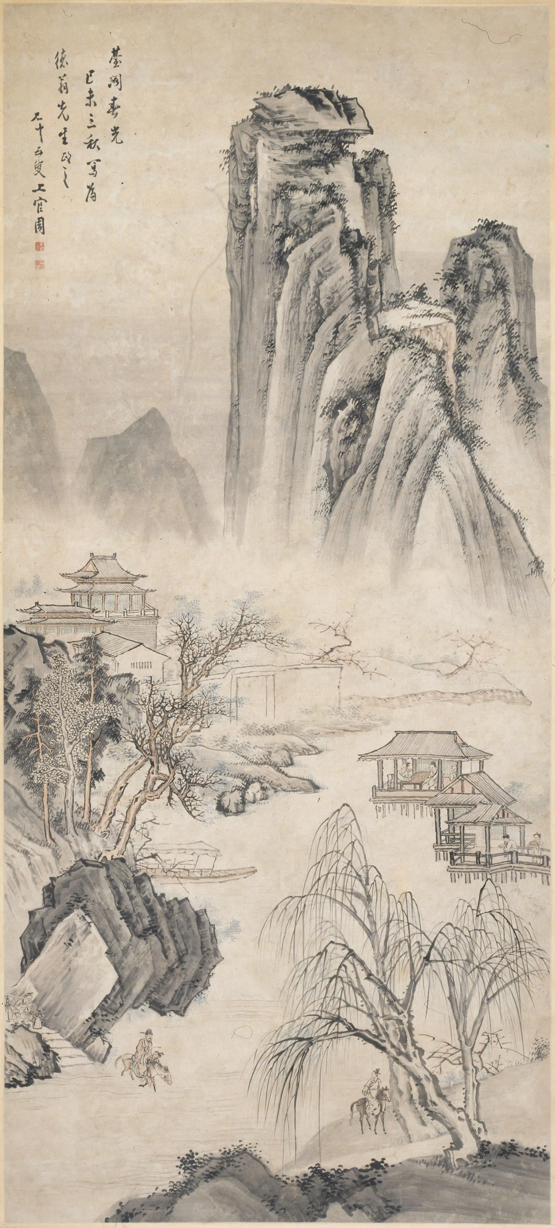 清代【上官周】《台阁春光图轴》