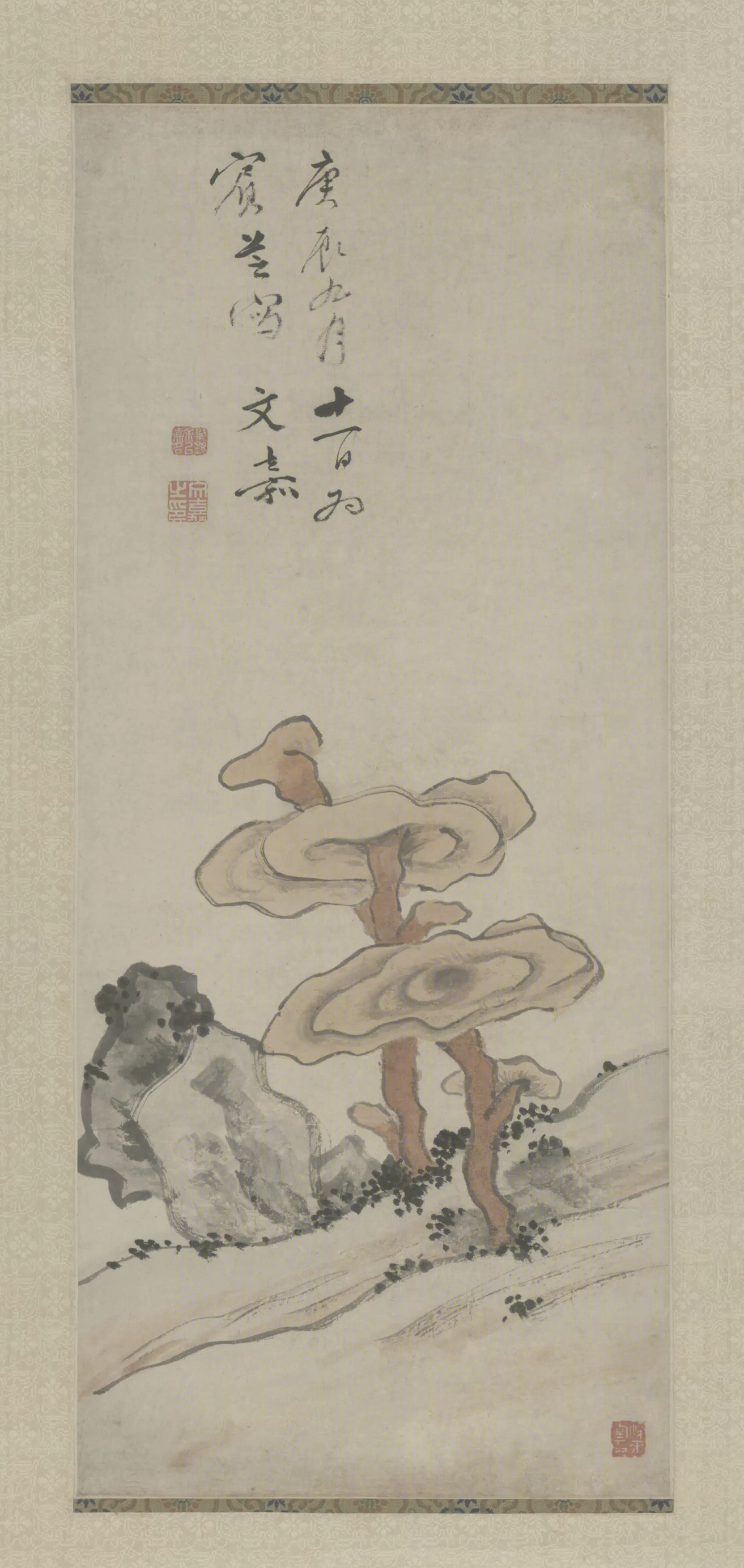 明朝【文嘉】《灵石图轴》