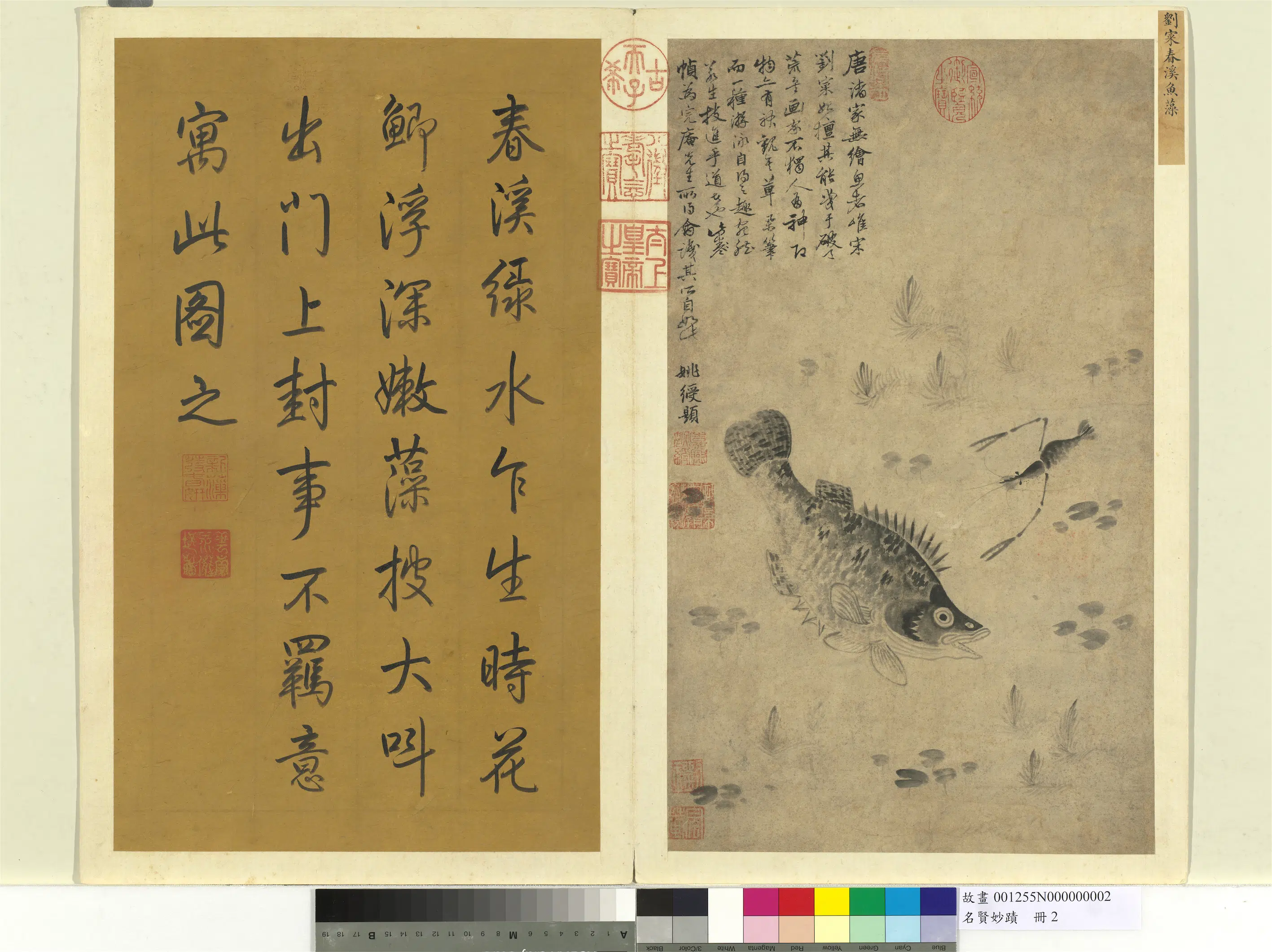 北宋【刘寀】《名贤妙迹册-寀春溪鱼藻》