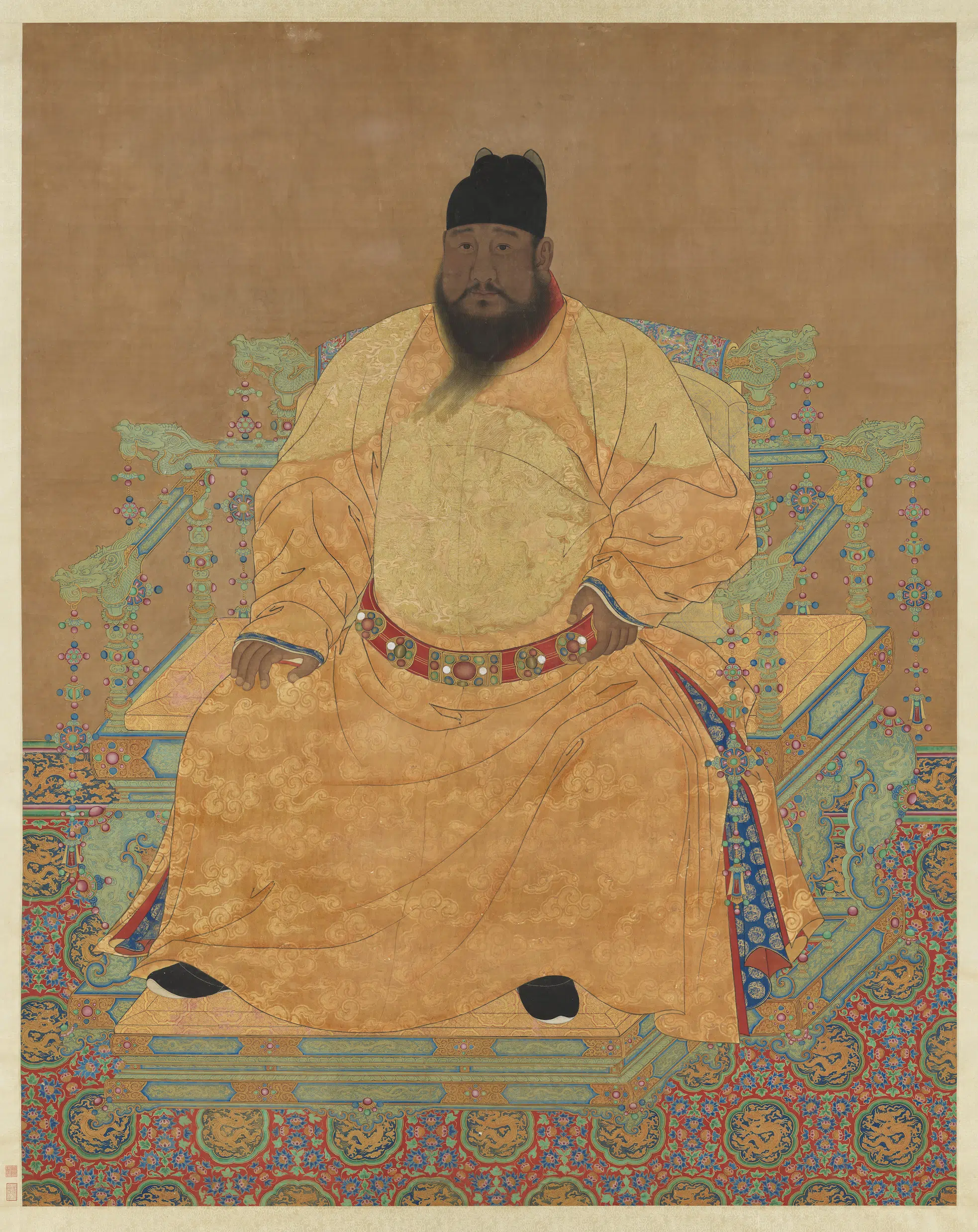 明朝【明宣宗朱瞻基】《明宣宗坐像（一）图轴》