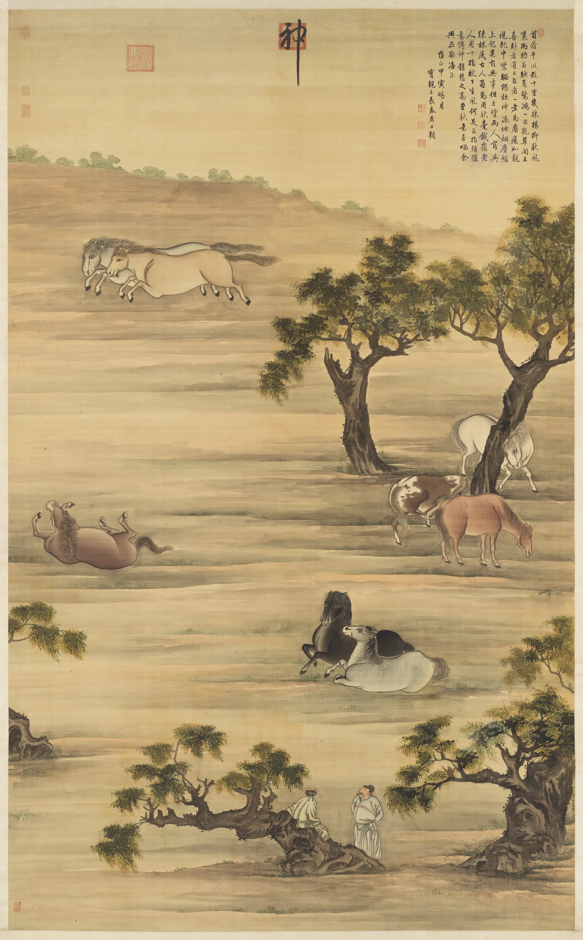 清代【高其佩】《八骏图轴》