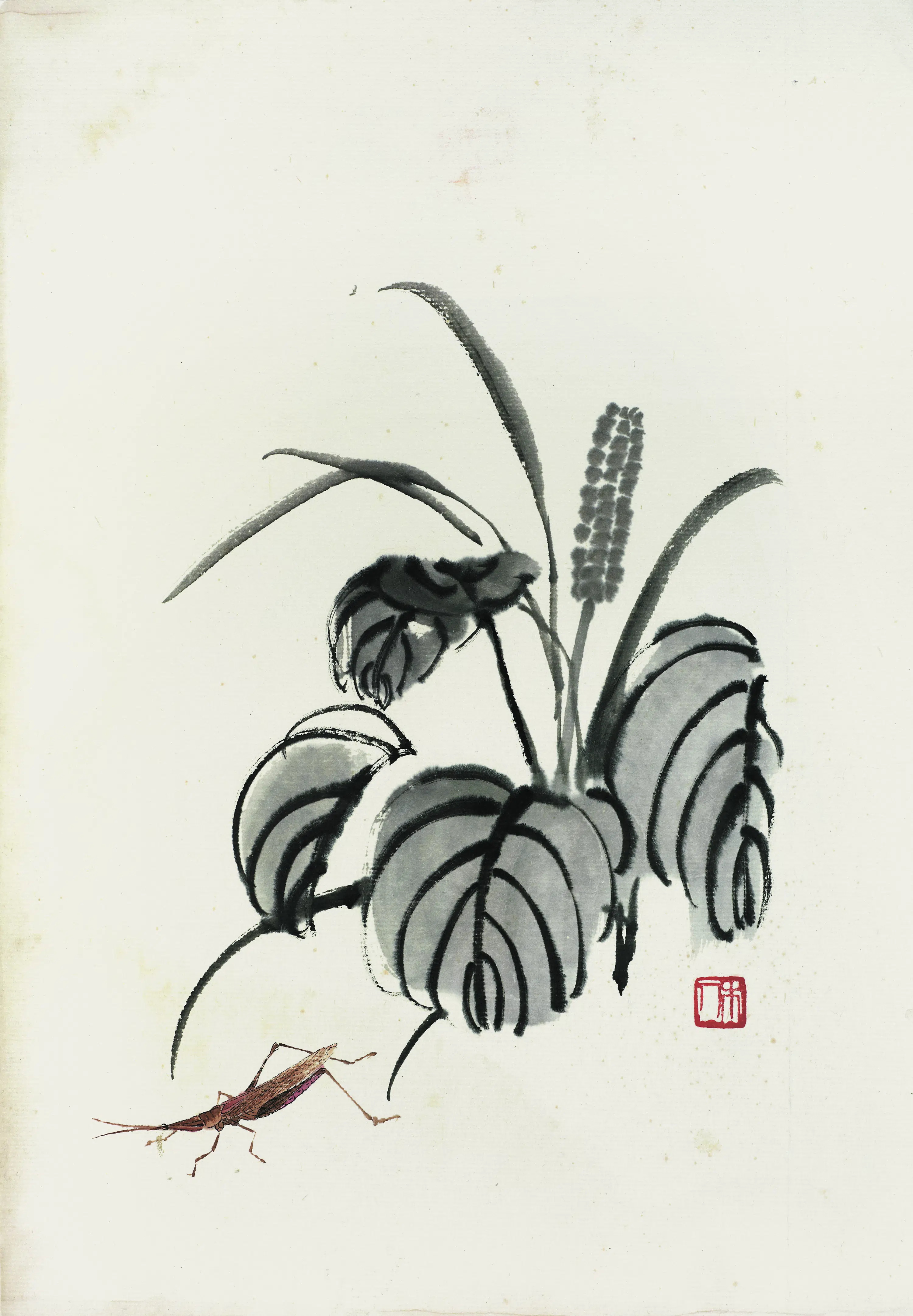 近现代【齐白石】《花卉虫草图册83开》 第76张 近现代【齐白石】《花卉虫草图册83开》 第76张