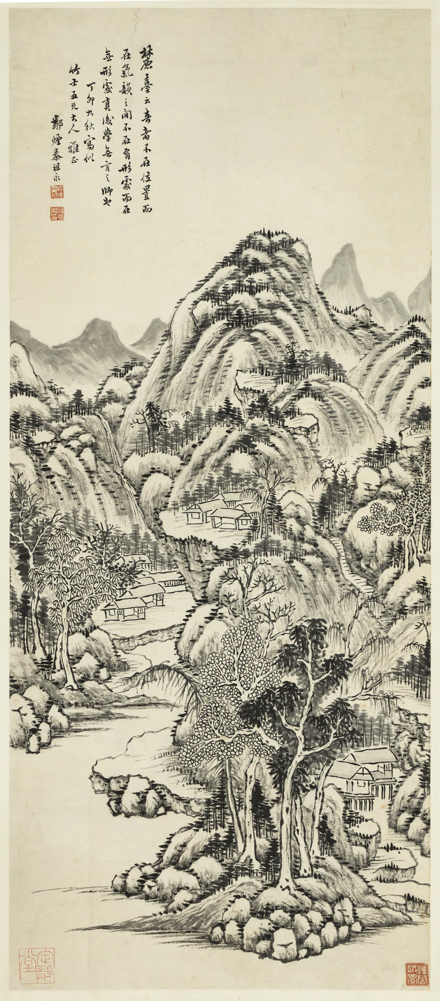 清代【秦祖永】《山水图轴》
