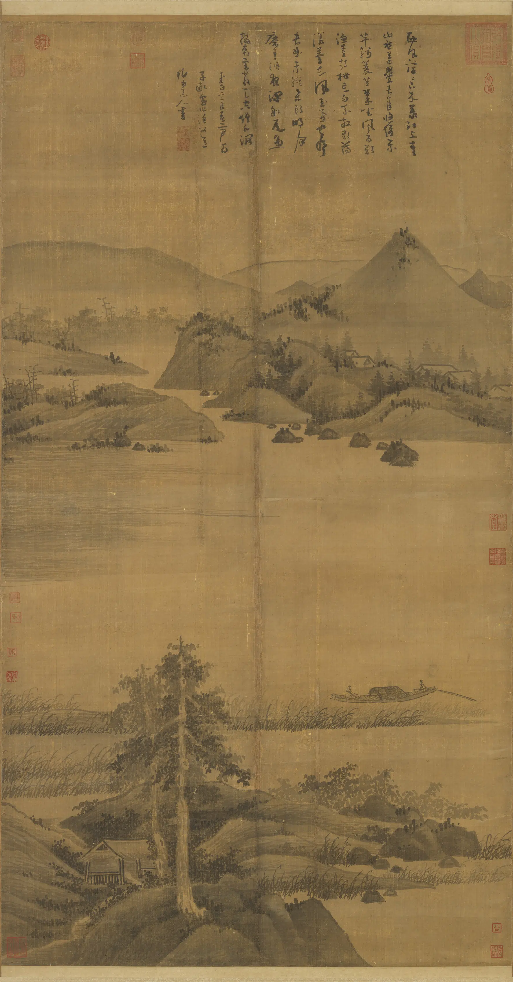 元朝【吴镇】《渔父图轴》