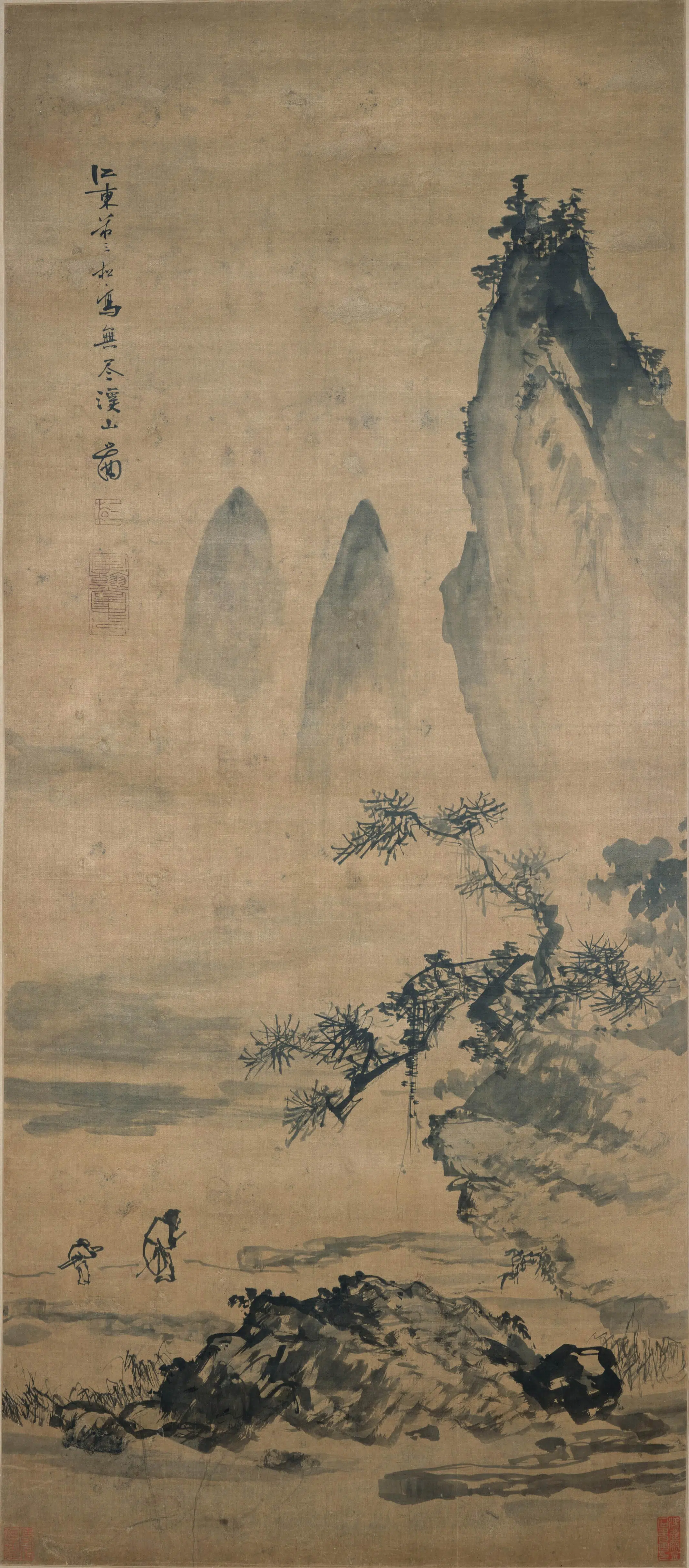 明朝【蒋嵩】《无尽溪山图轴》 第1张