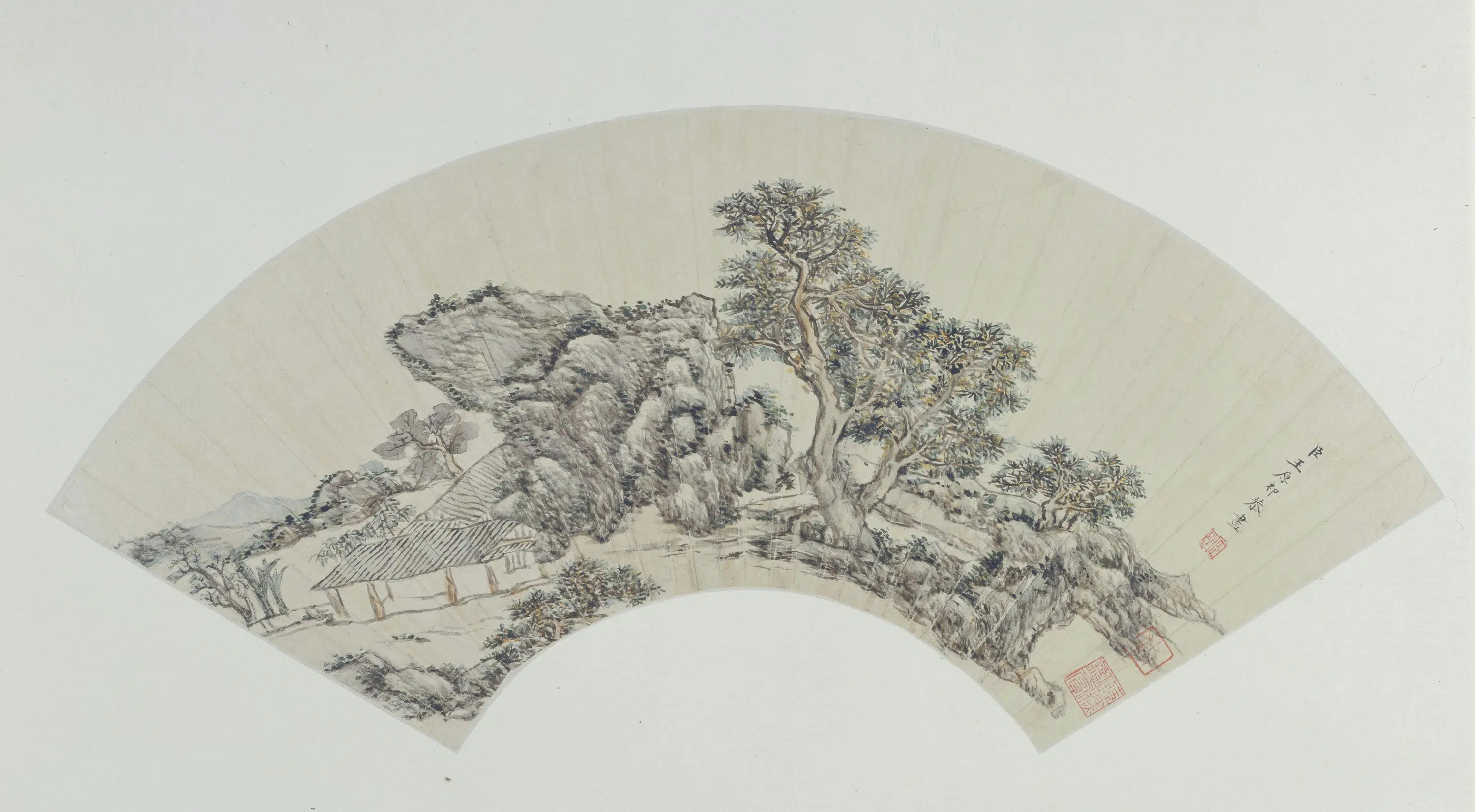 清代【王原祁】《山水图扇页》