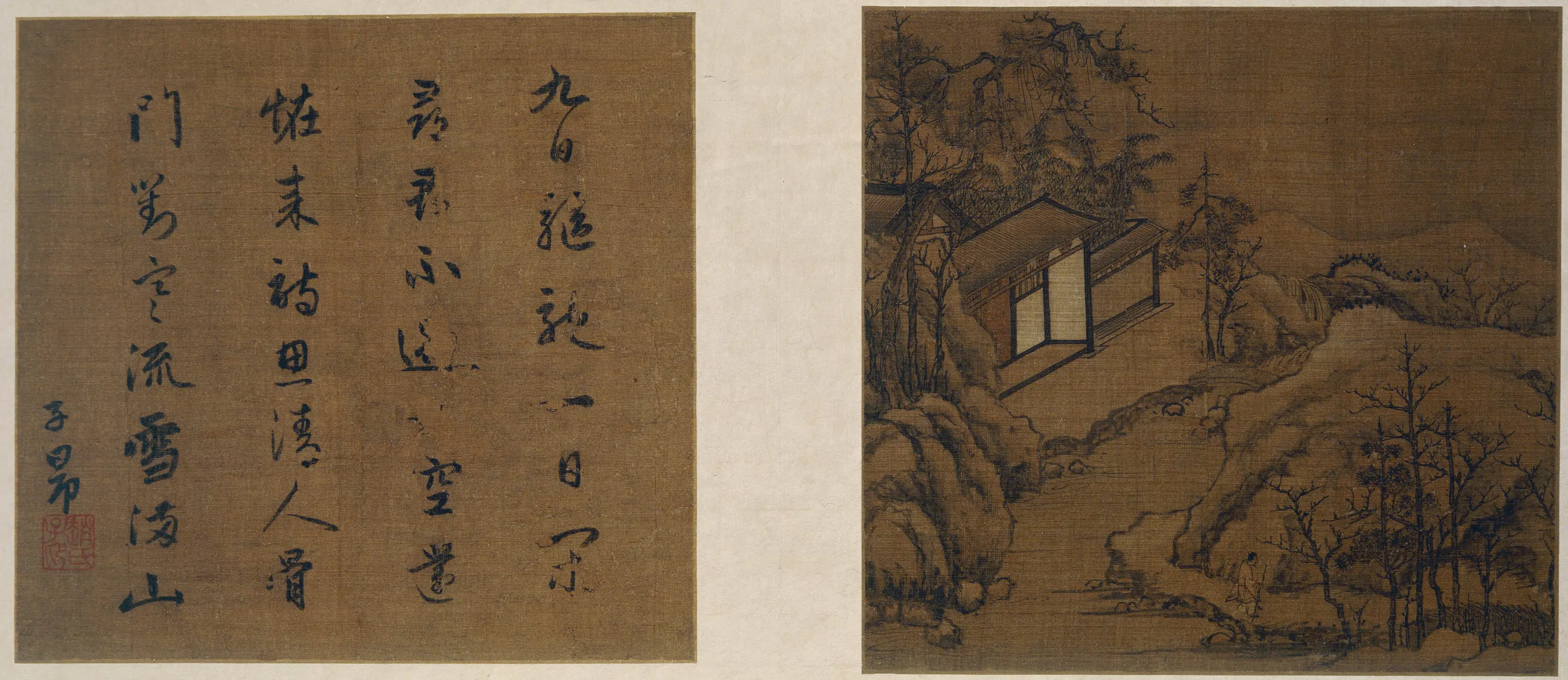 元朝【赵孟頫】《诗画散页》