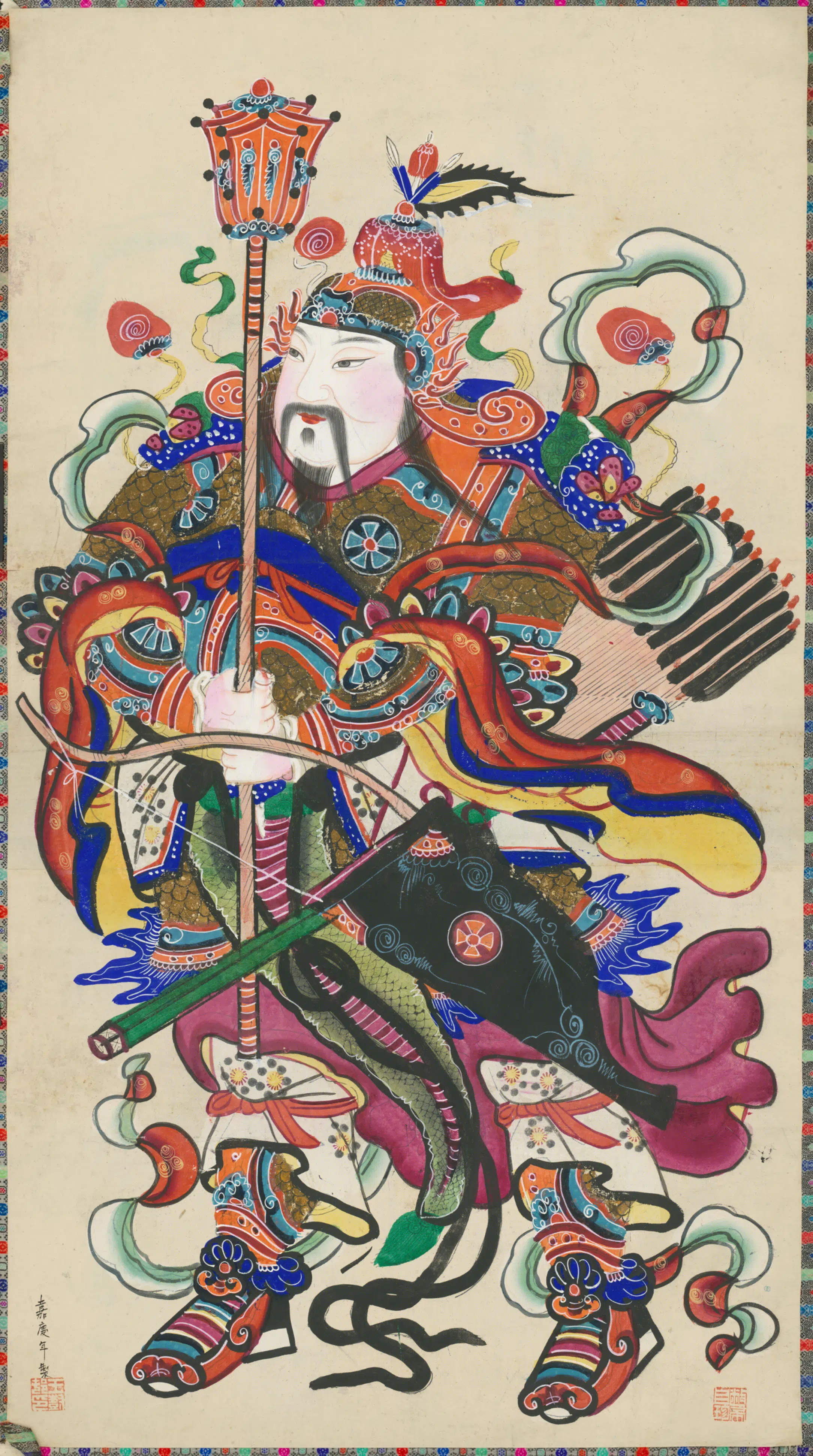 清代《印版金瓜武门神码-1》 第1张