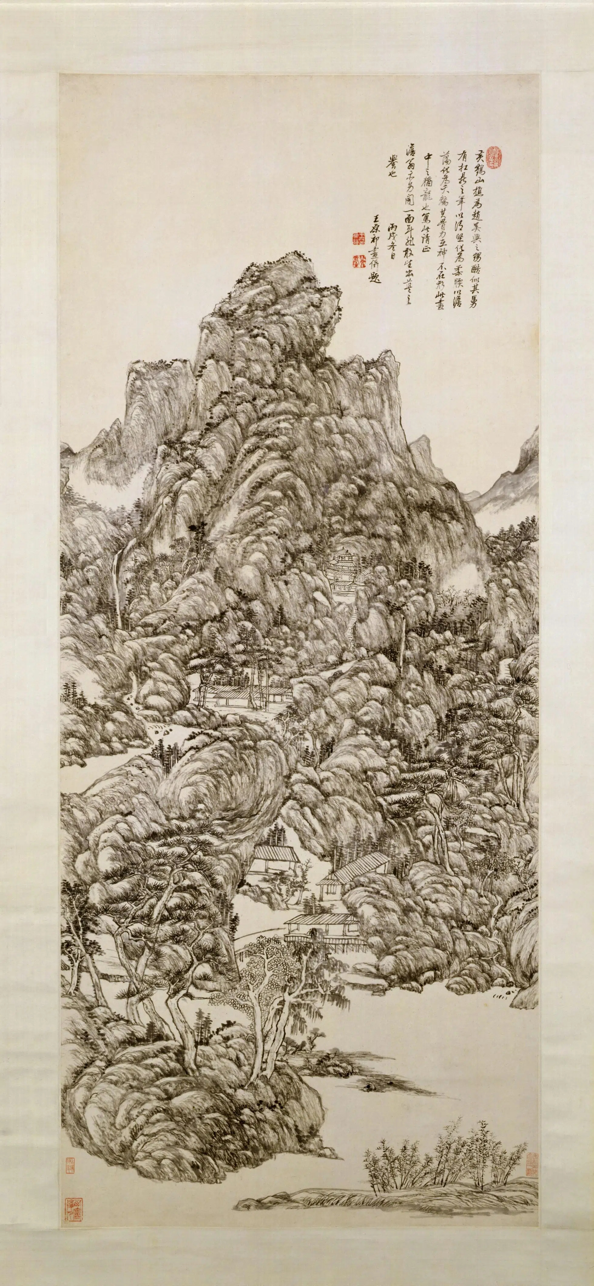 清代【王原祁】《仿黄鹤山樵山水图轴》