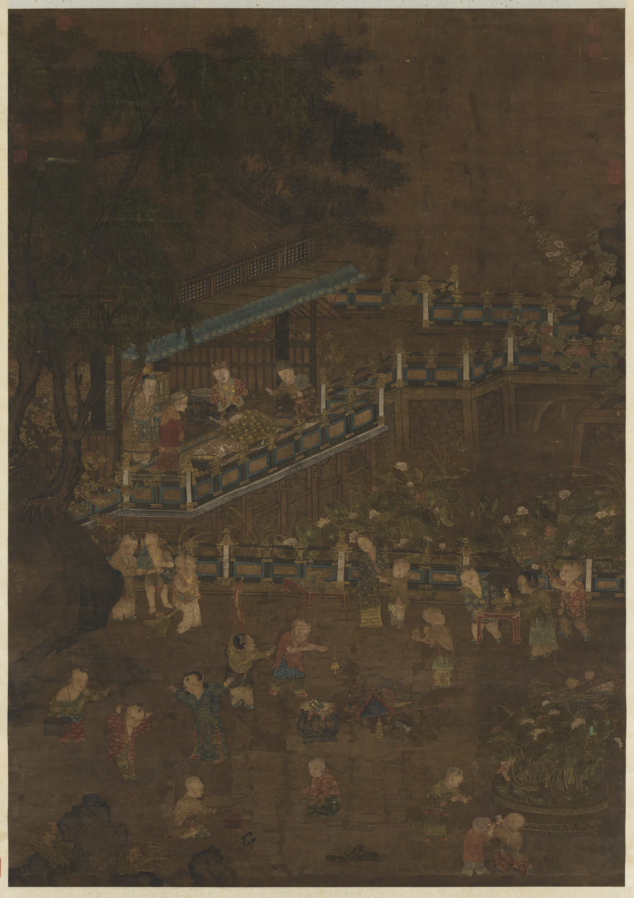 北宋【苏汉臣】《重午戏婴图轴》