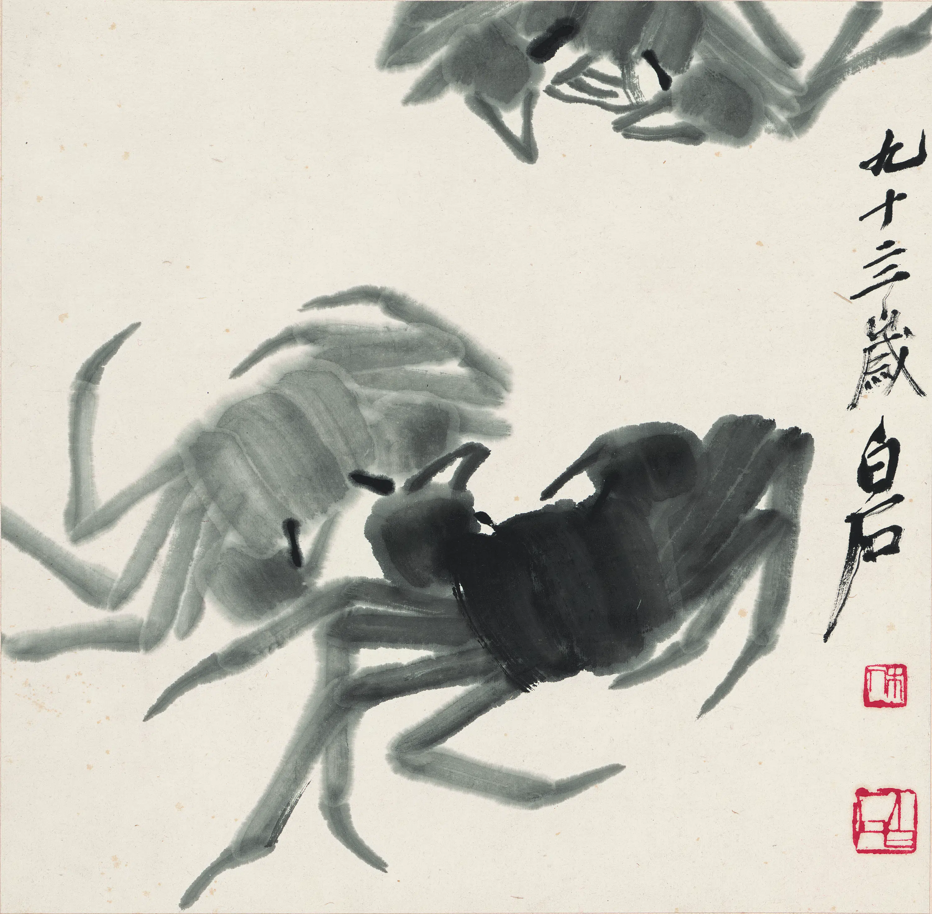 近现代【齐白石】《墨蟹图-2》