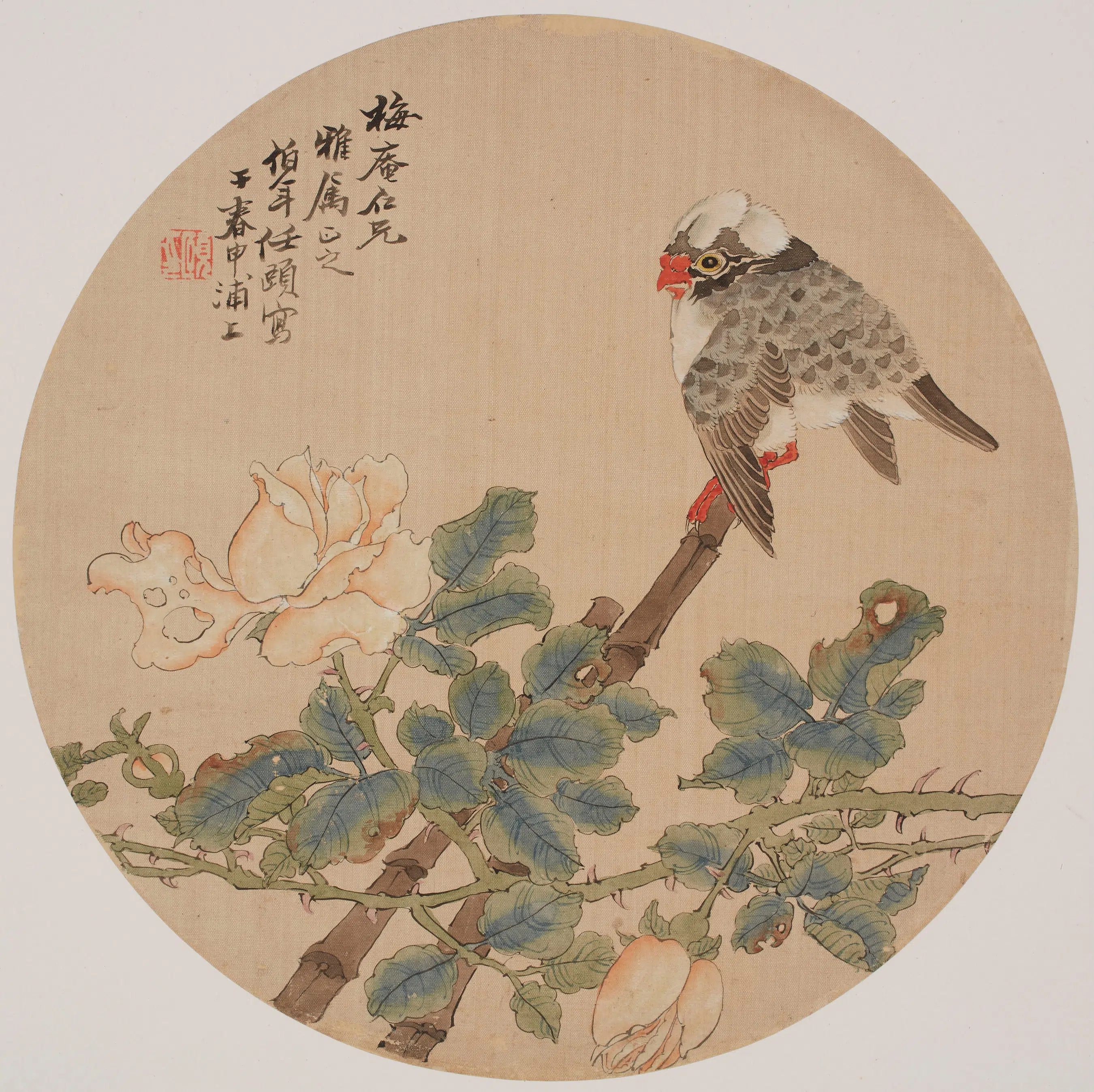 清代【任伯年（任颐）】《花鸟图》