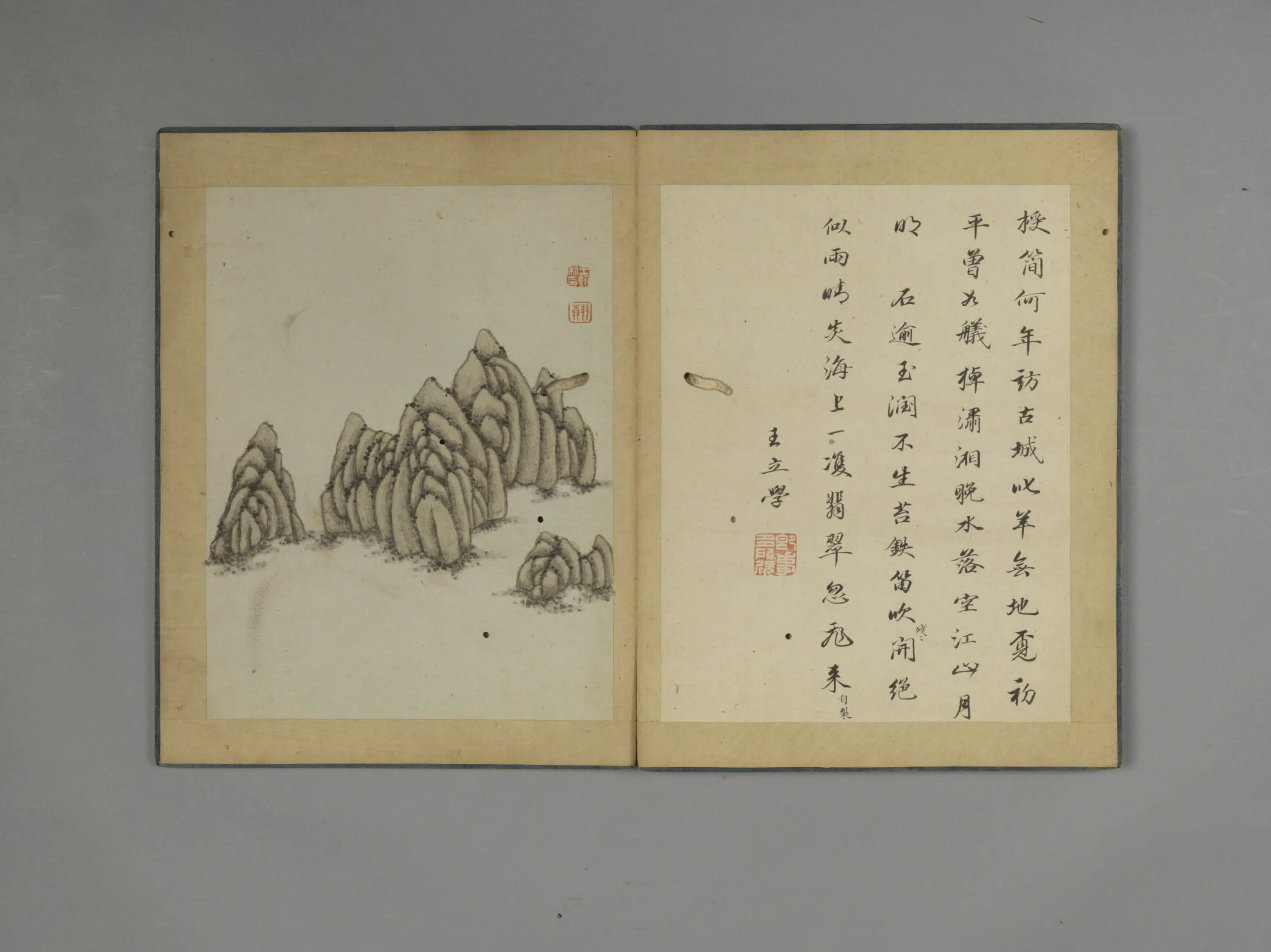 清代【王翰】《山水花石册》 第6张