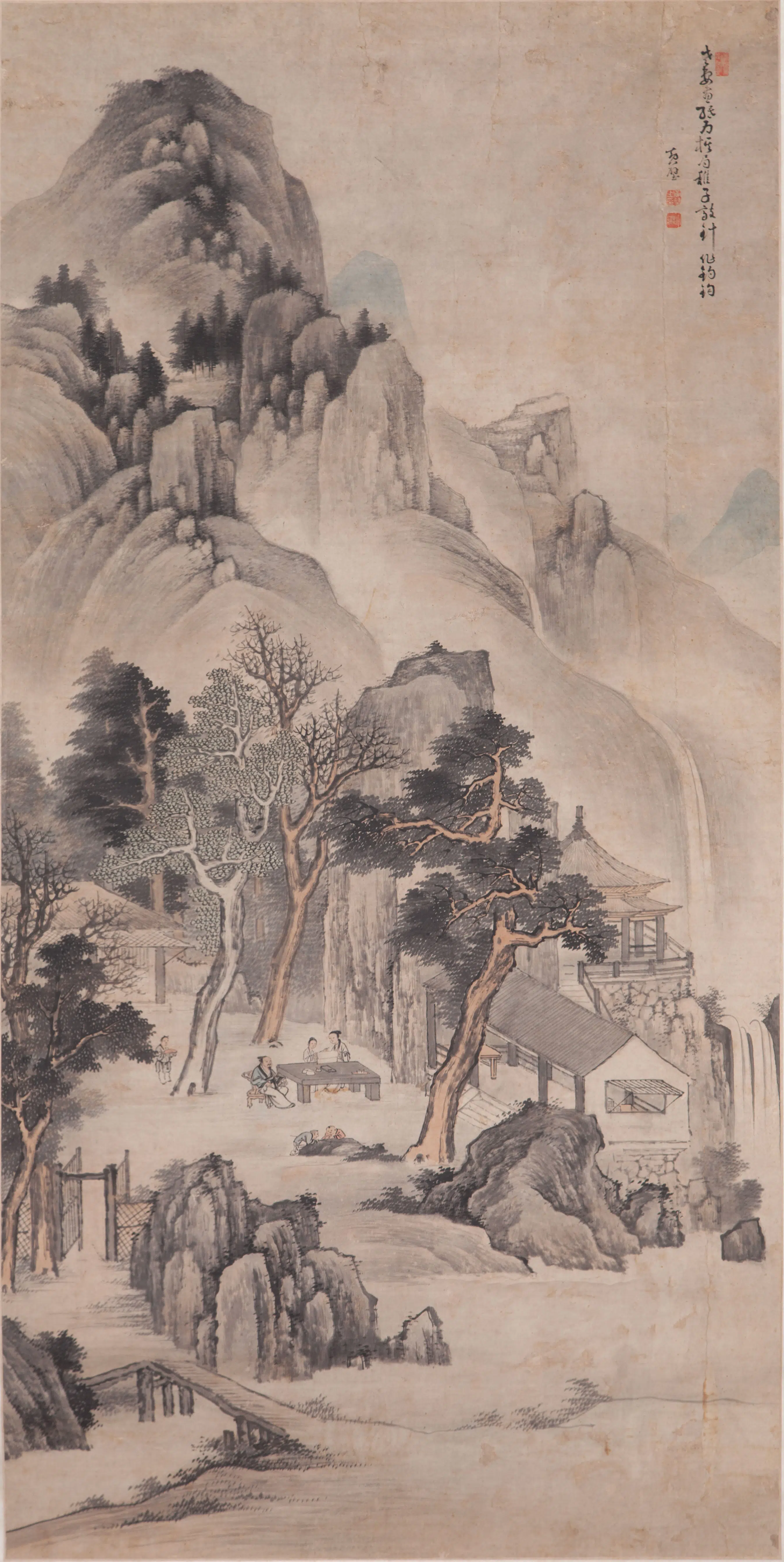 清代【黄璧】《秋园闲话图》