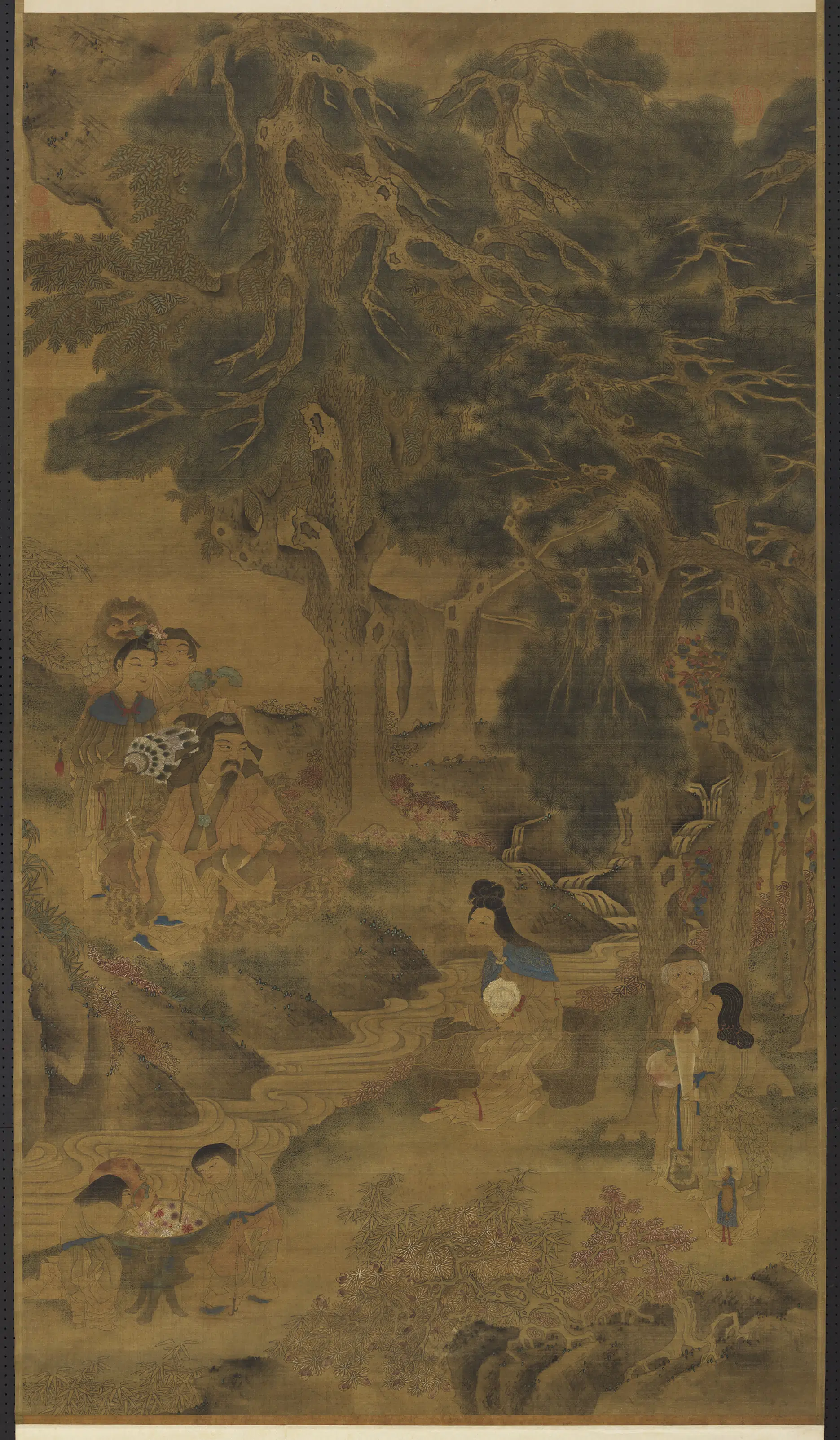 元代《元人画麻姑献寿图轴》