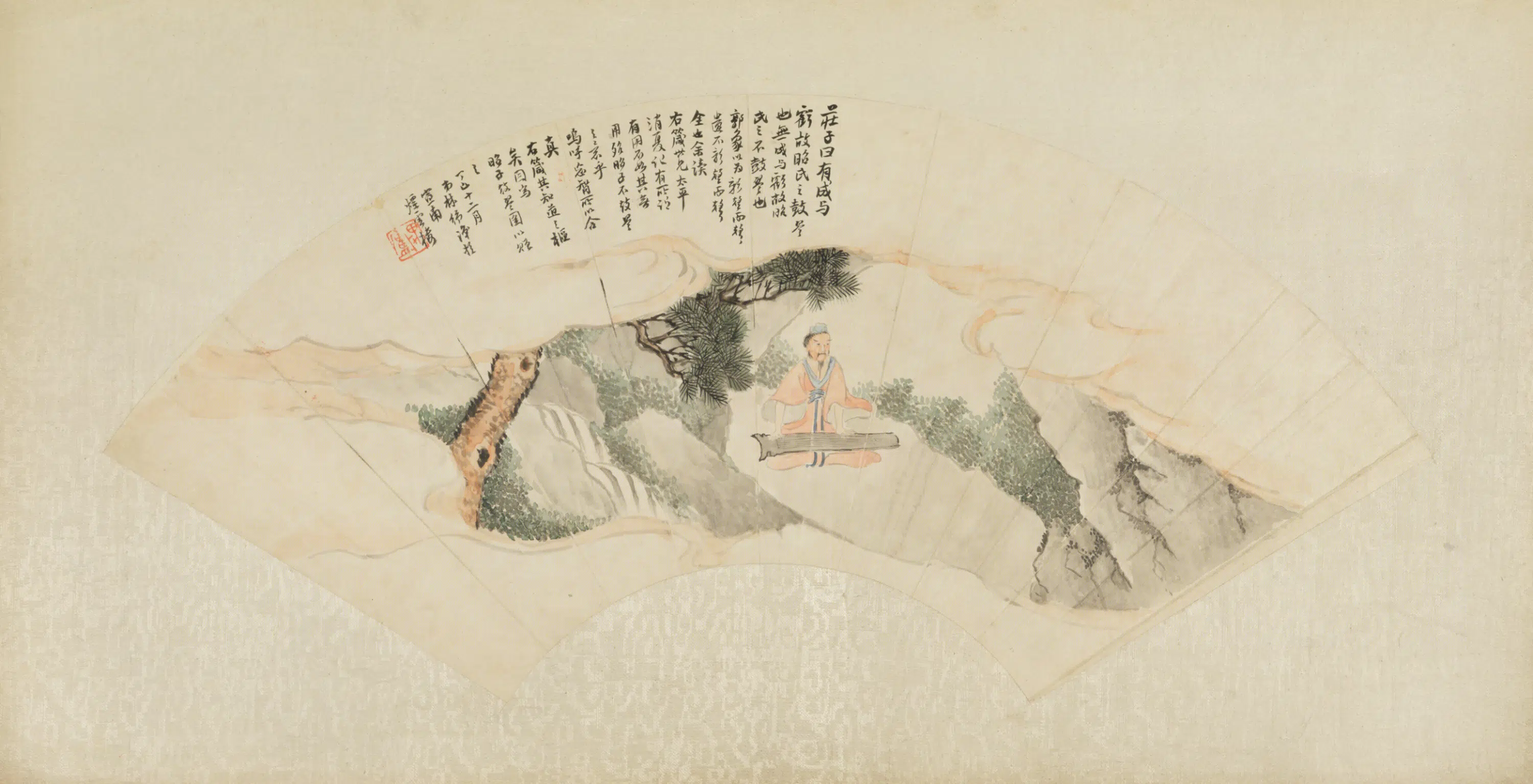 清代【林纾】《昭子鼓琴扇》