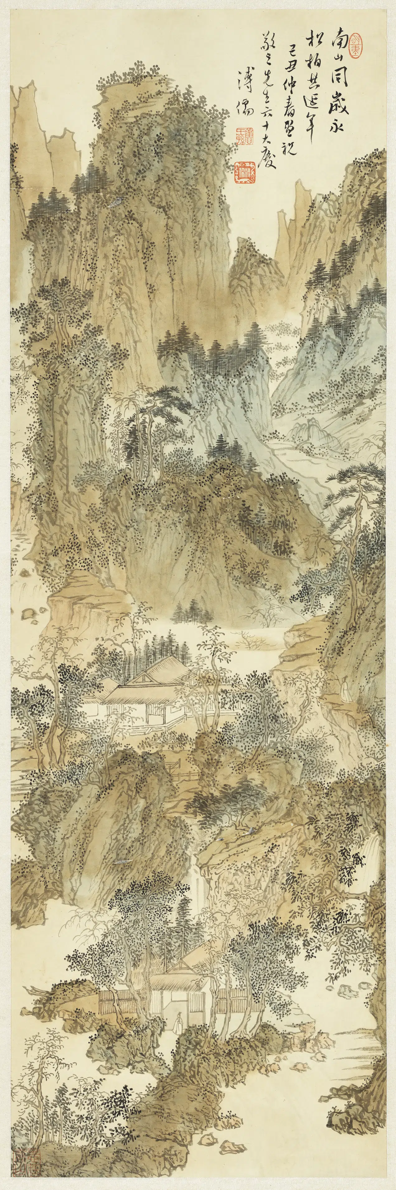 近现代【溥儒（溥心畬）】《延年图轴》