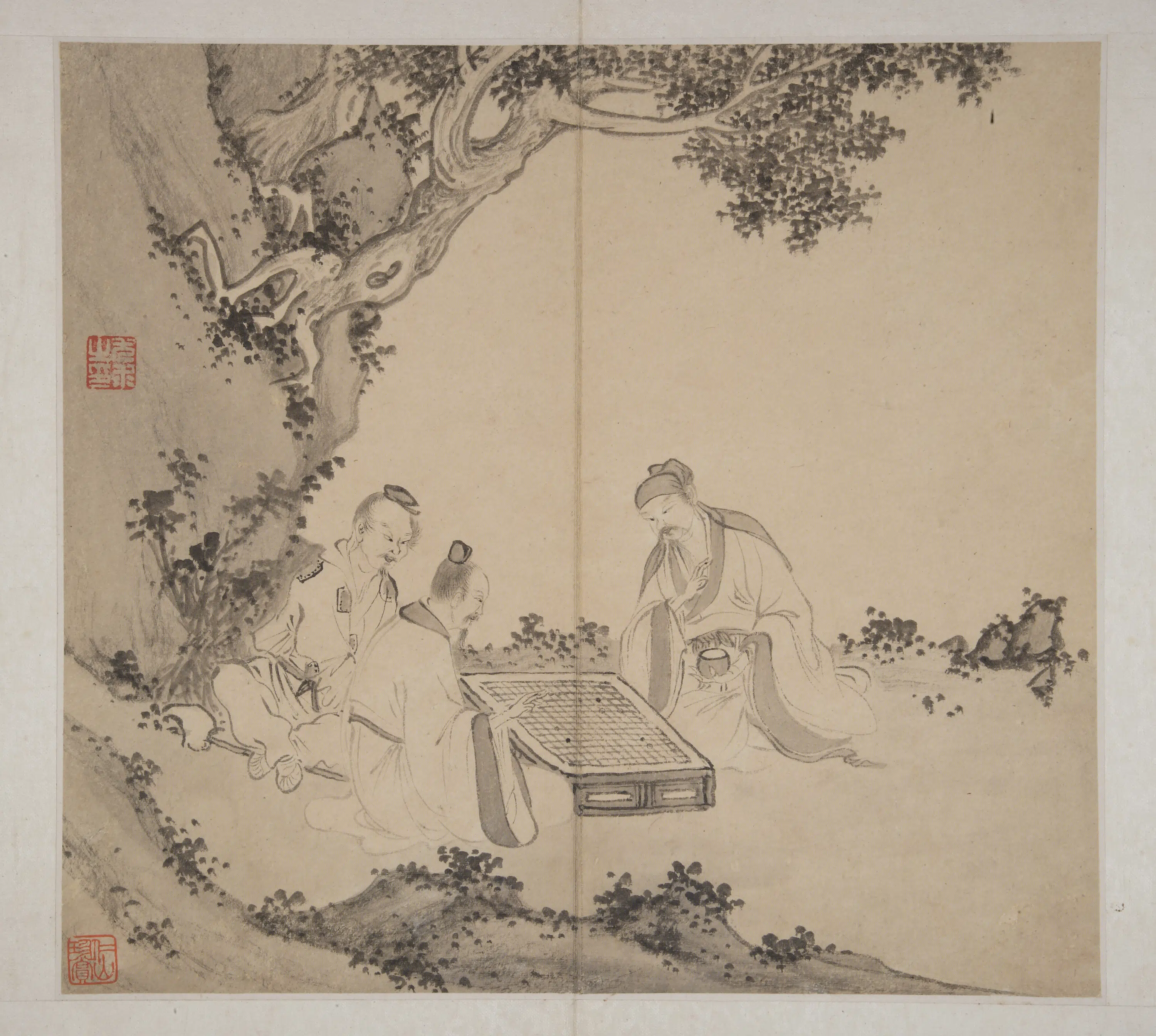 明朝【尤求】《明清诸家集锦册-人物册页》
