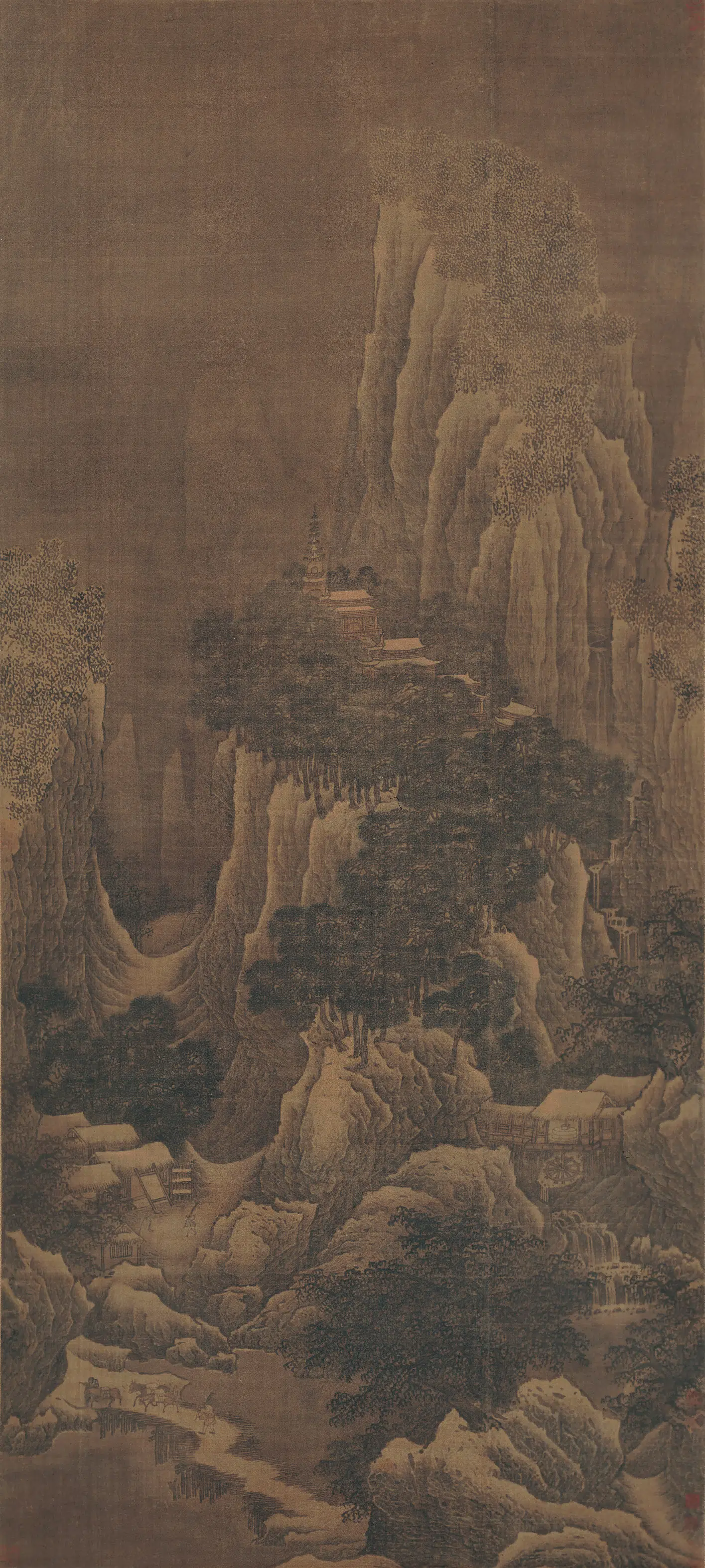 宋朝【宋人】《雪麓早行图轴》