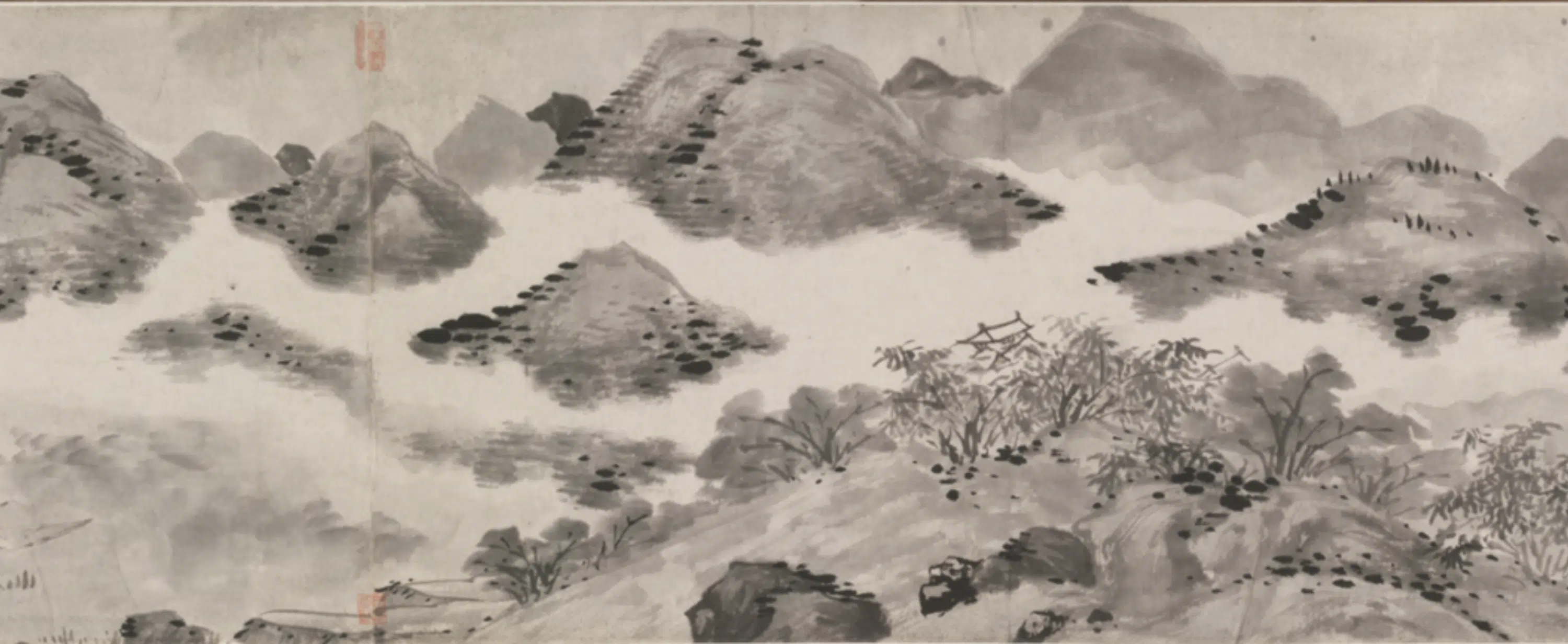 明朝【陈淳(道复)】《仿米山水图卷》 第5张 明朝【陈淳(道复)】《仿米山水图卷》 第5张