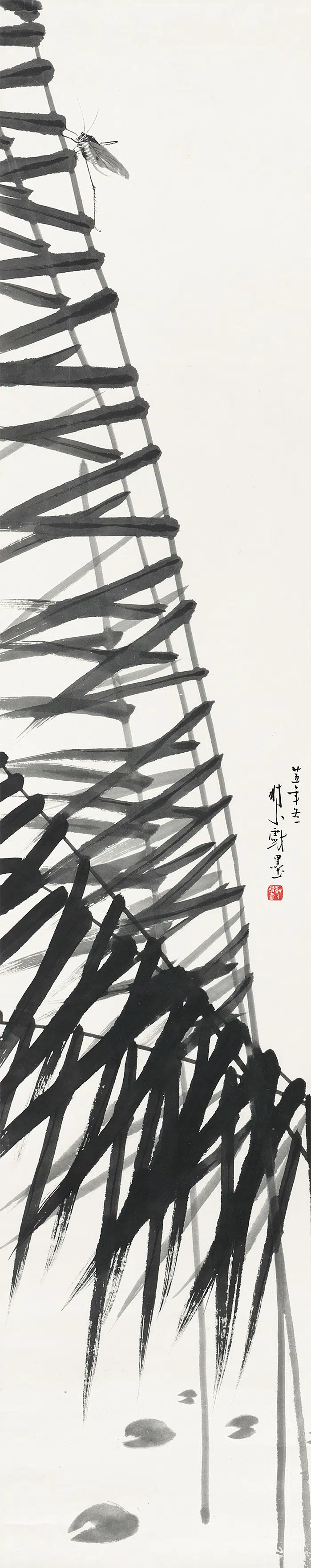 近代【陈树人】《墨芦轴》