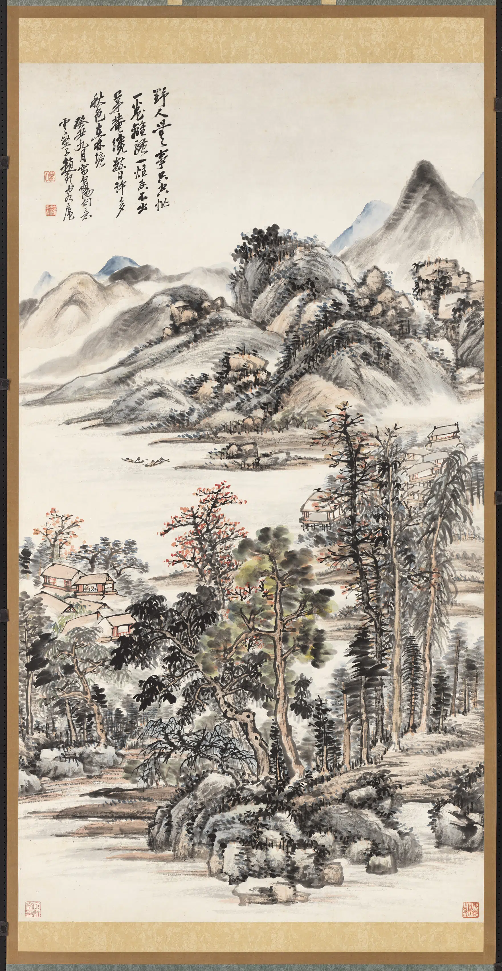 近现代【赵起】《山水图轴》