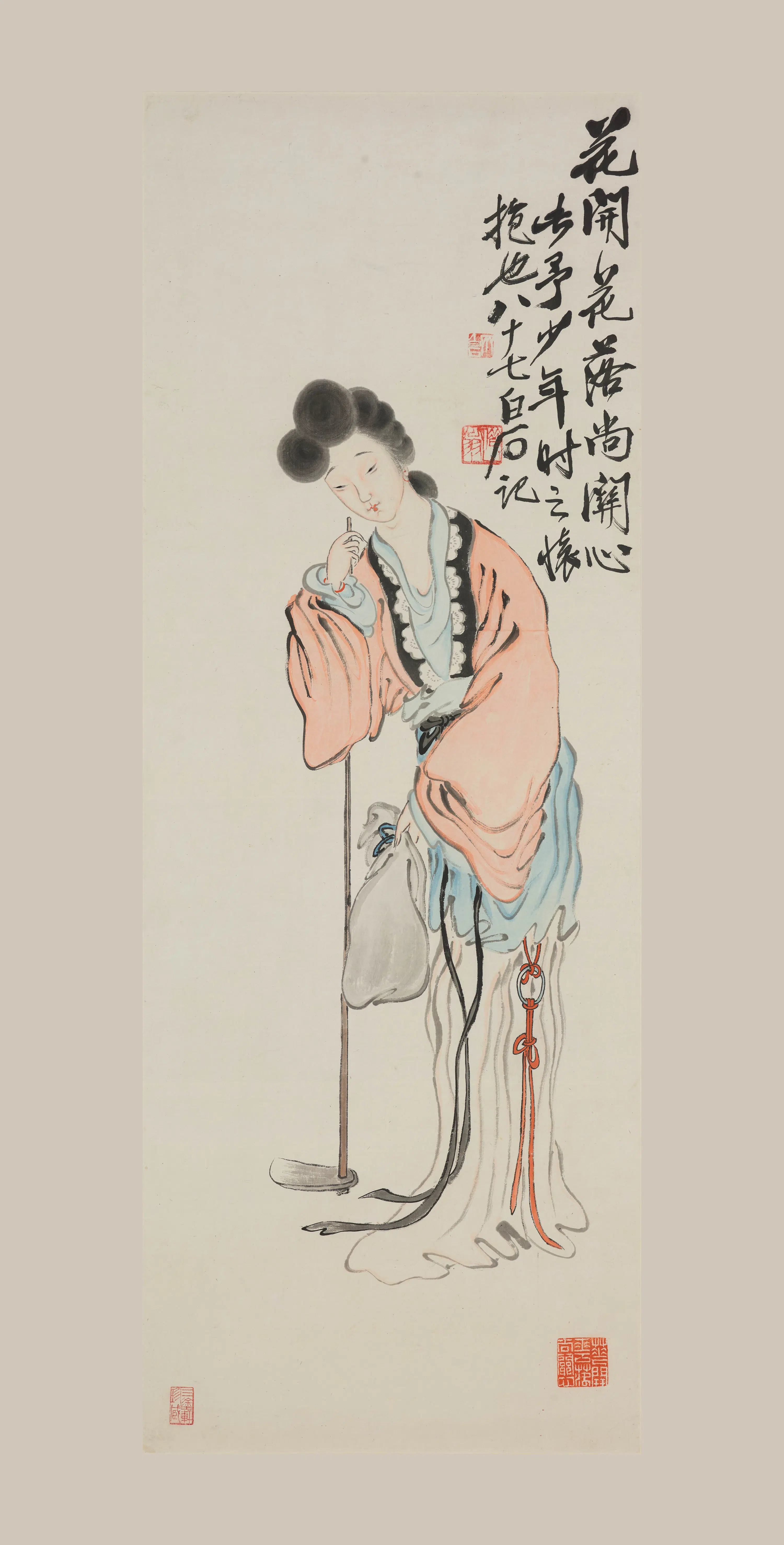 近现代【齐白石】《黛玉葬花图轴》