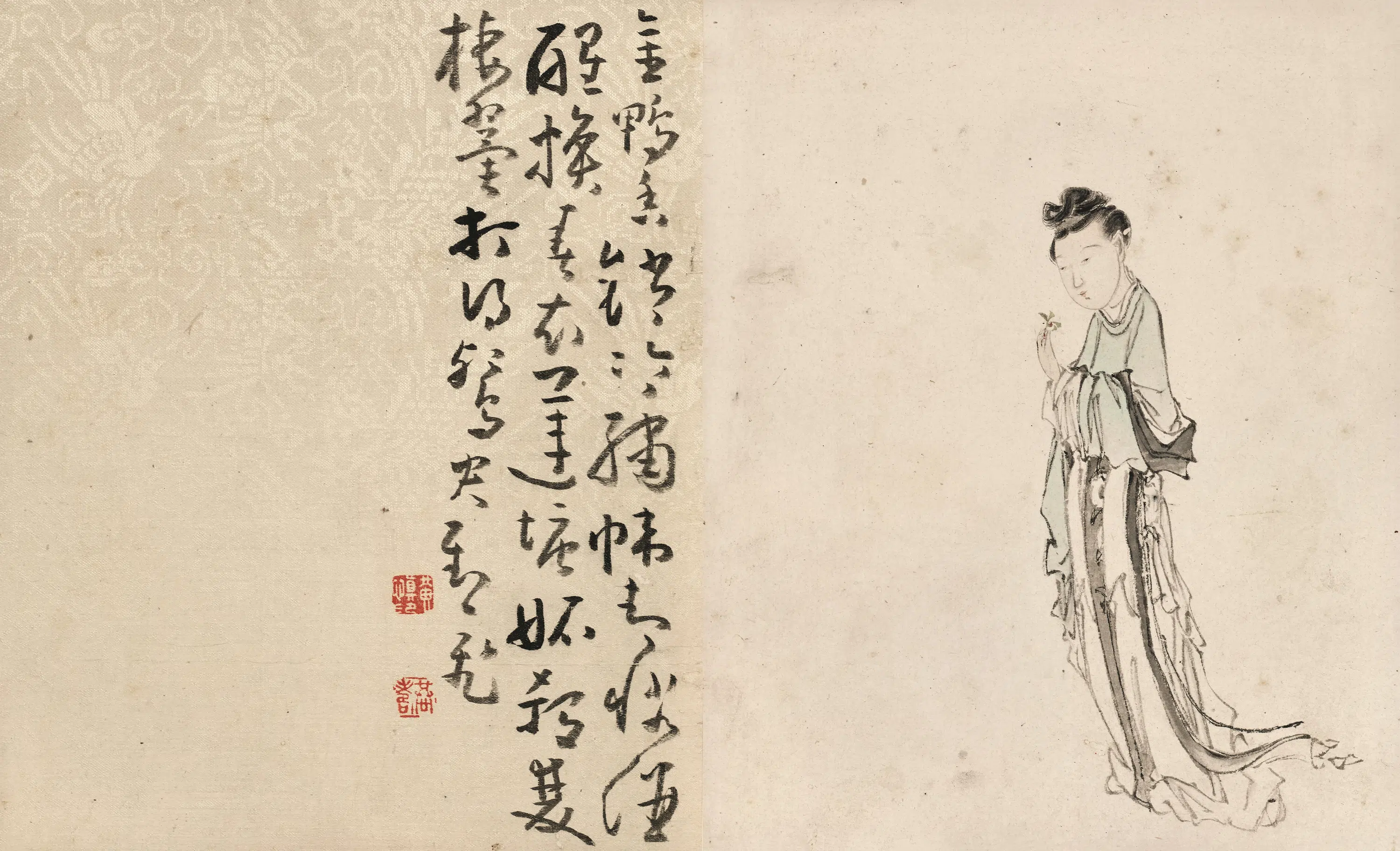清代【黄慎】《美人图册》 第1张