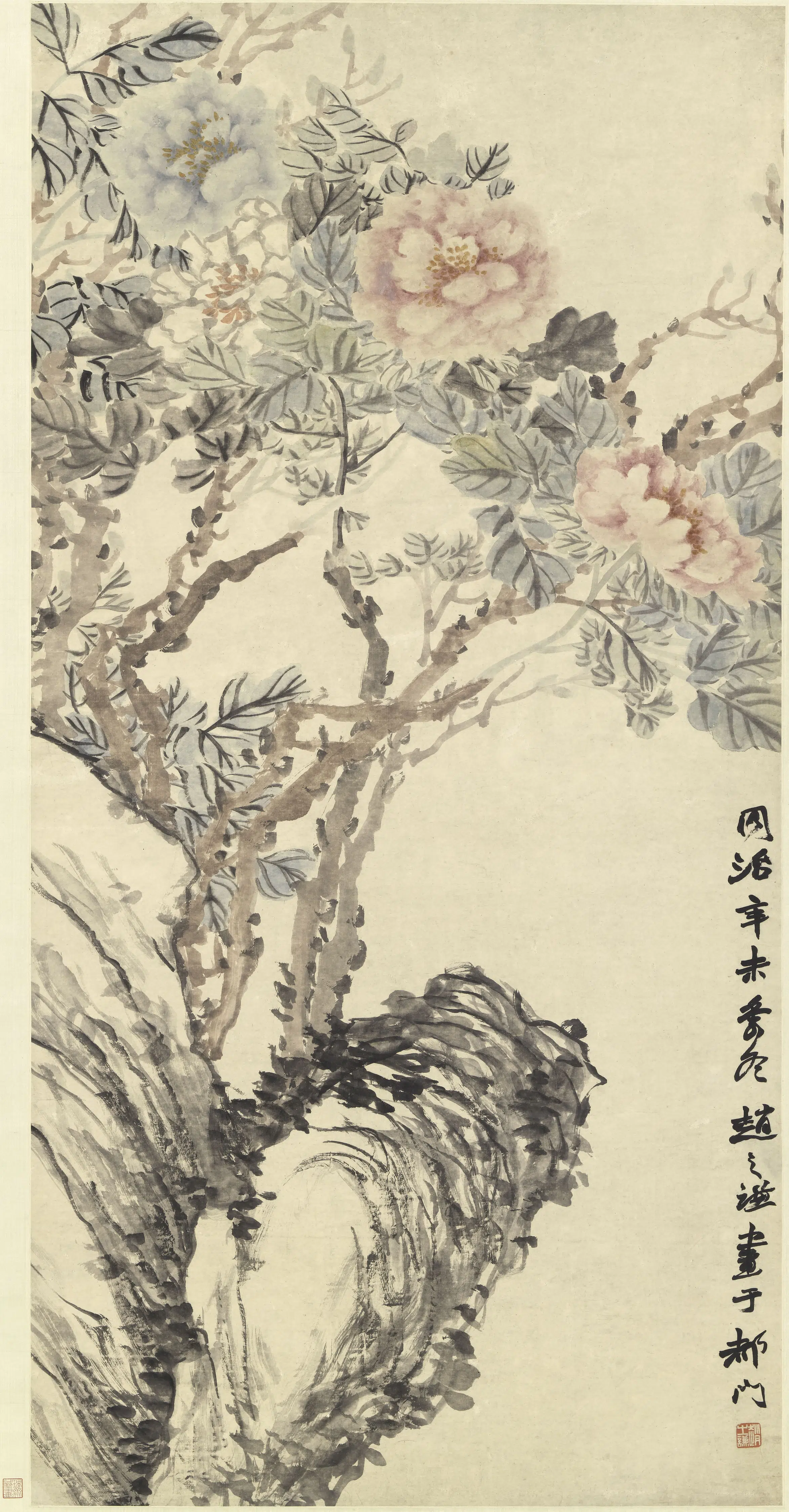 清代【赵之谦】《牡丹图轴-2》