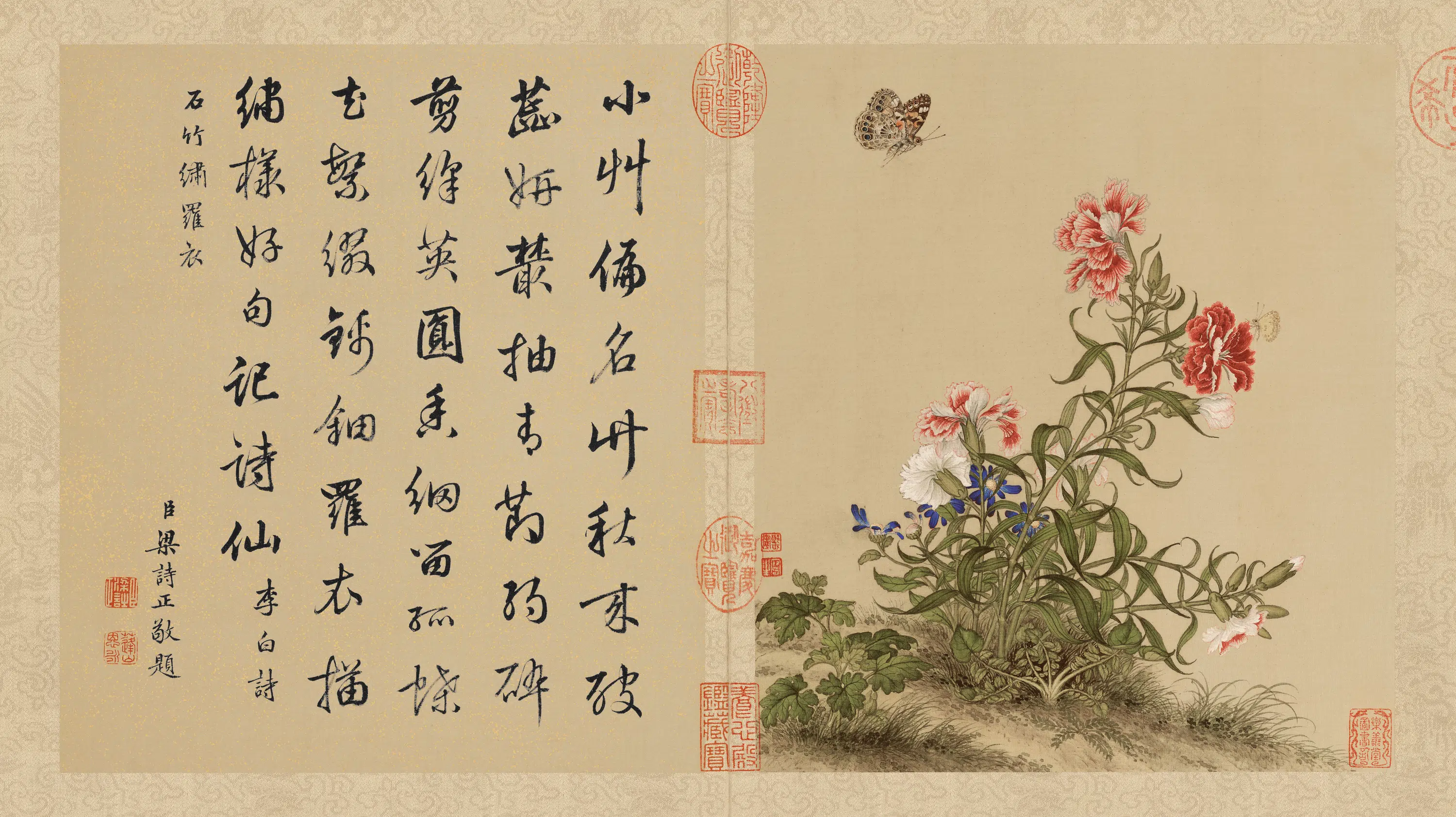 清代【郎世宁】《花鸟册页(10开)》 第7张 清代【郎世宁】《花鸟册页(10开)》 第7张